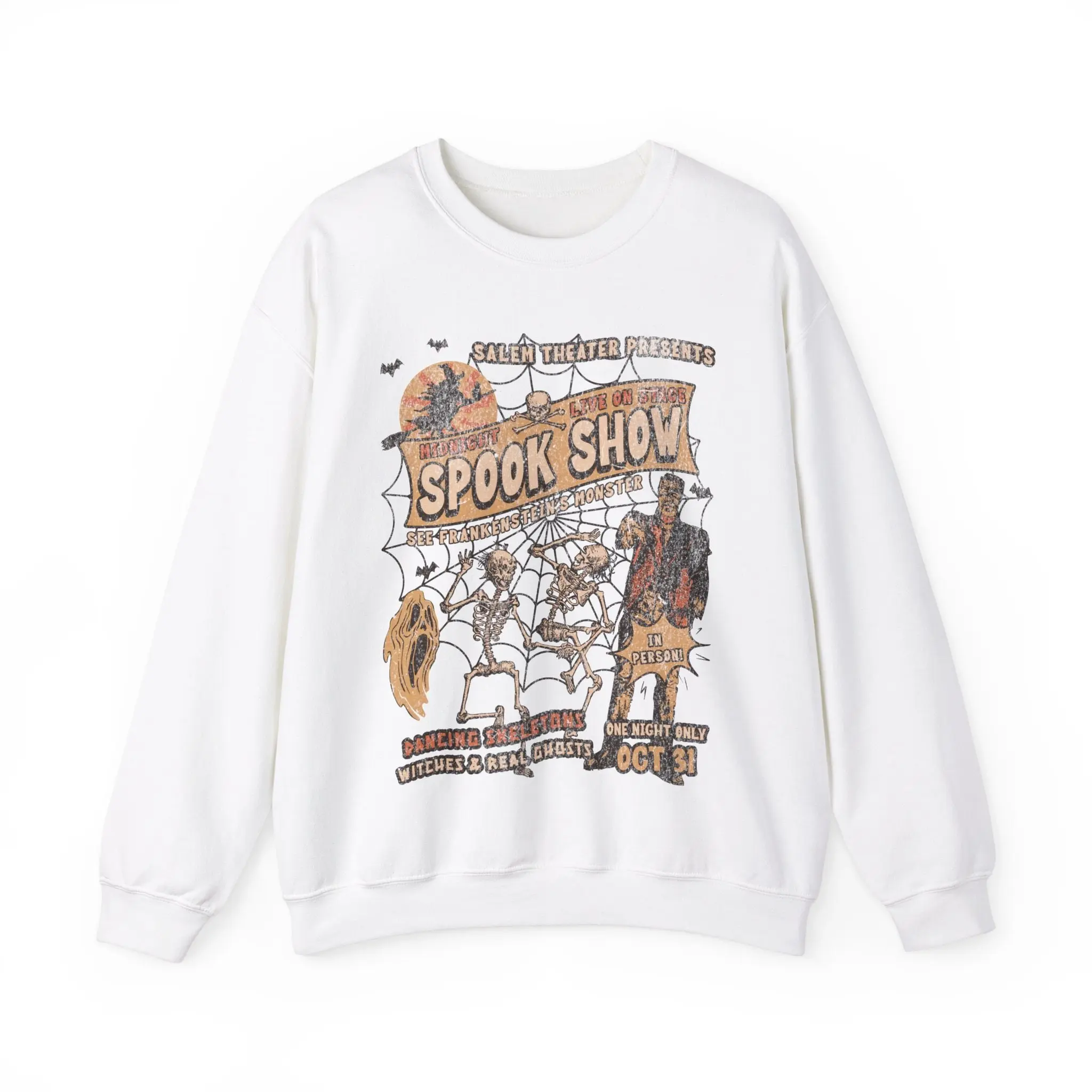 Retro Monster Mash Sweatshirt, Vintage Spooky Halloween Crewneck Pullover - photo 4
