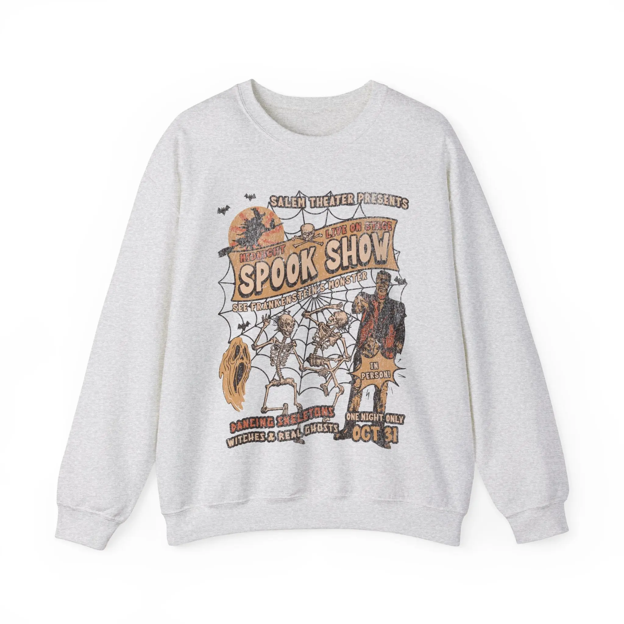 Retro Monster Mash Sweatshirt, Vintage Spooky Halloween Crewneck Pullover - photo 5