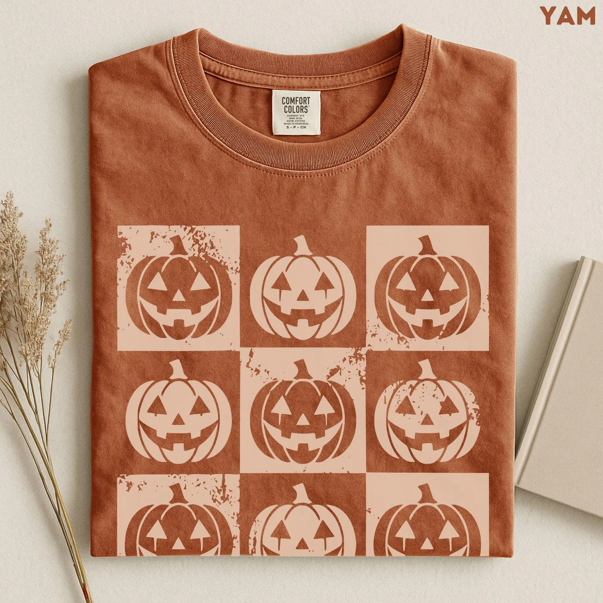 Comfort Colors Retro Pumpkin Halloween Shirt, Vintage Jack O Lantern Tee, Cute Spooky Season Fall Graphic Top - photo 2