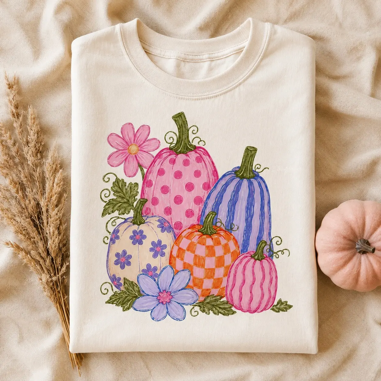 Comfort Colors Retro Pumpkin Patch T-Shirt, Preppy Trendy Autumn Vintage Distressed Farm Fall Tee