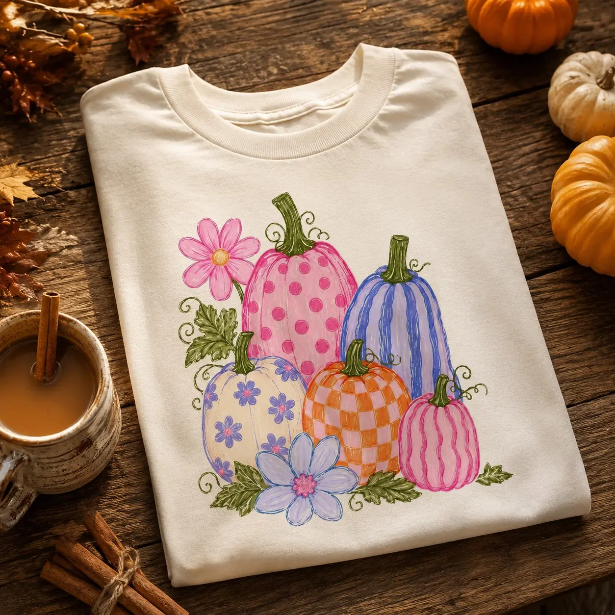 Comfort Colors Retro Pumpkin Patch T-Shirt, Preppy Trendy Autumn Vintage Distressed Farm Fall Tee - photo 2