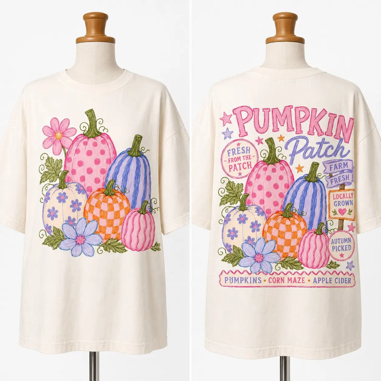 Comfort Colors Retro Pumpkin Patch T-Shirt, Preppy Trendy Autumn Vintage Distressed Farm Fall Tee - photo 4