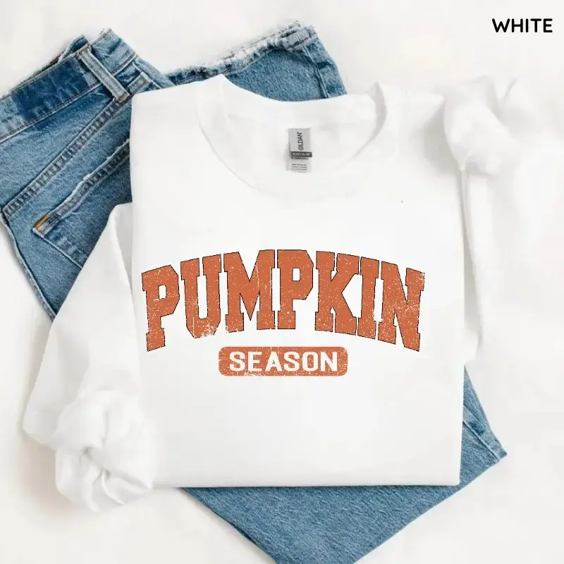 Retro Pumpkin Season Shirt, Cute Fall Autumn Graphic Tee, Cozy Thanksgiving Gift for Her - photo 2