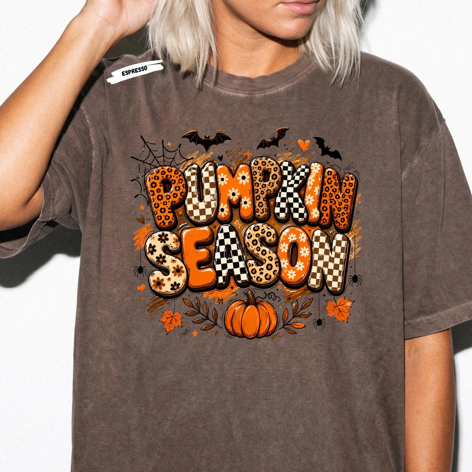 Retro Pumpkin Shirt For Fall, Spooky Thanksgiving Halloween Season Graphic Tee