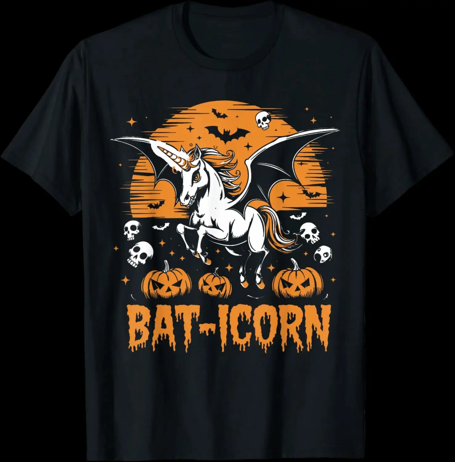 Retro Bat Wings Silhouette Halloween T-Shirt, Spooky Creepy Vintage Gothic Witchy Fall Tee for Women - photo 1