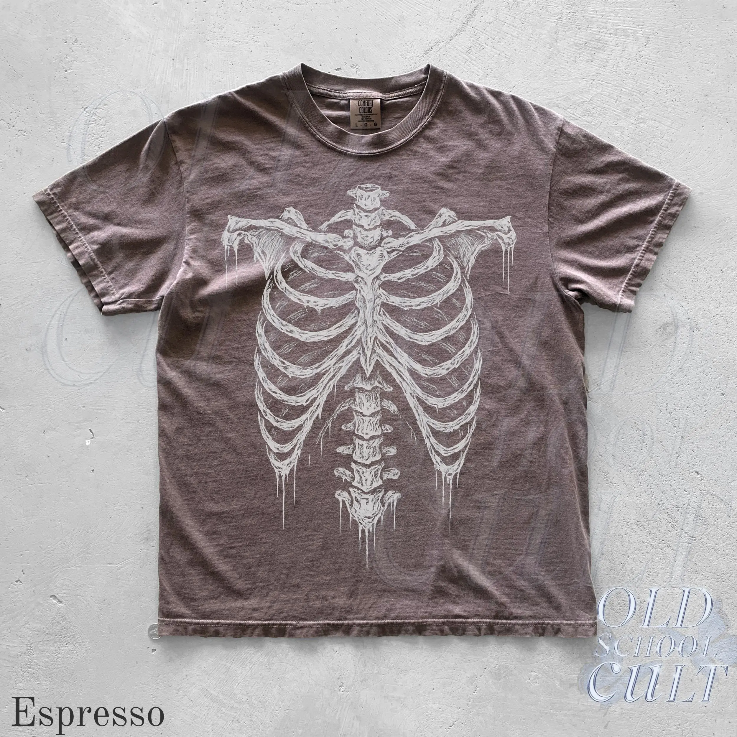 Rib Cage Skeleton Graphic Tee, Vintage 90s Y2K Goth Retro Comfort Colors Shirt, Grunge Oversized Emo Dark Academia Top - photo 3