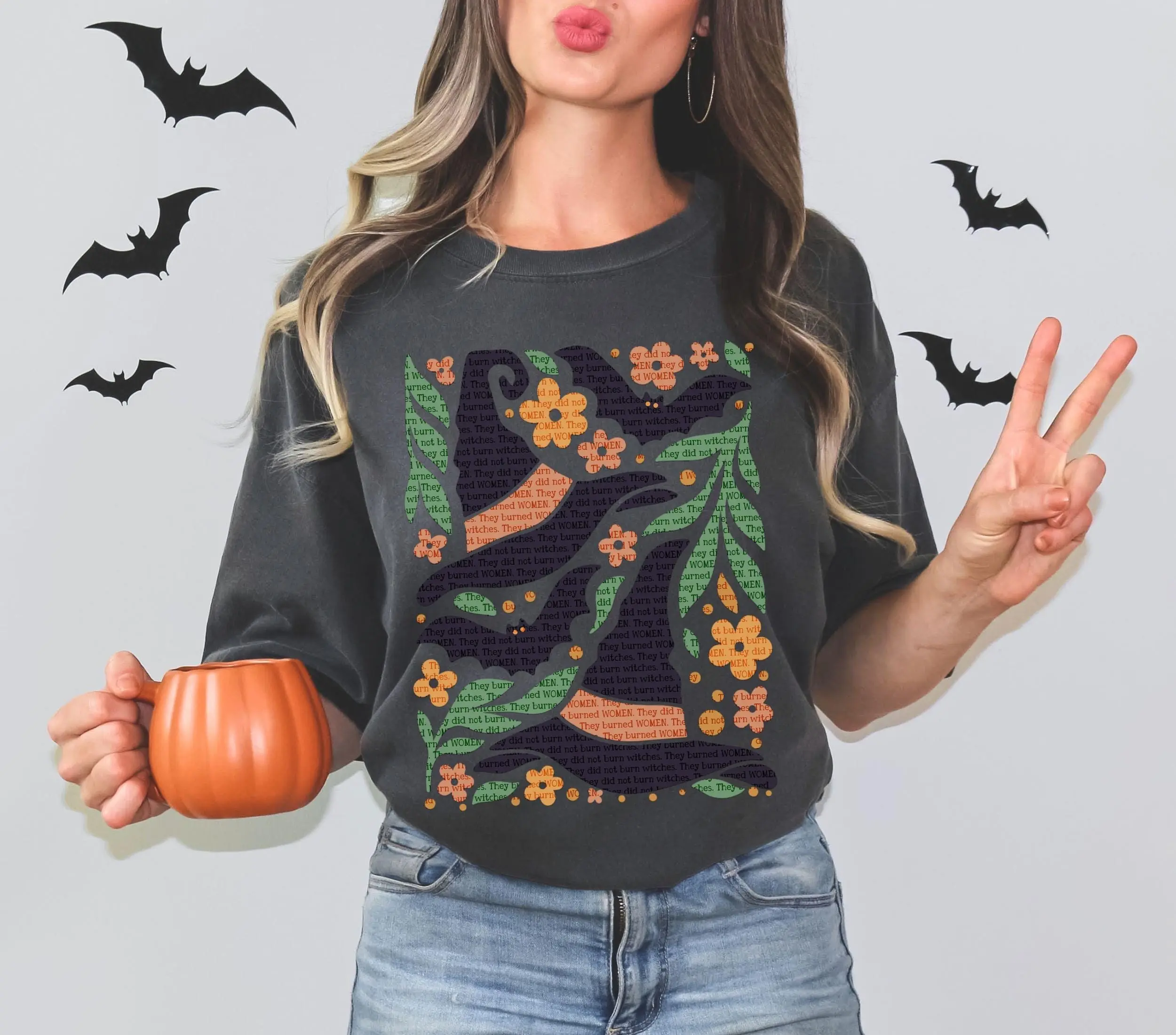 Salem Witch Trials Shirt, Feminist Halloween Tee, Witchcore Hidden Message Graphic Top, History Lover Gift - photo 3
