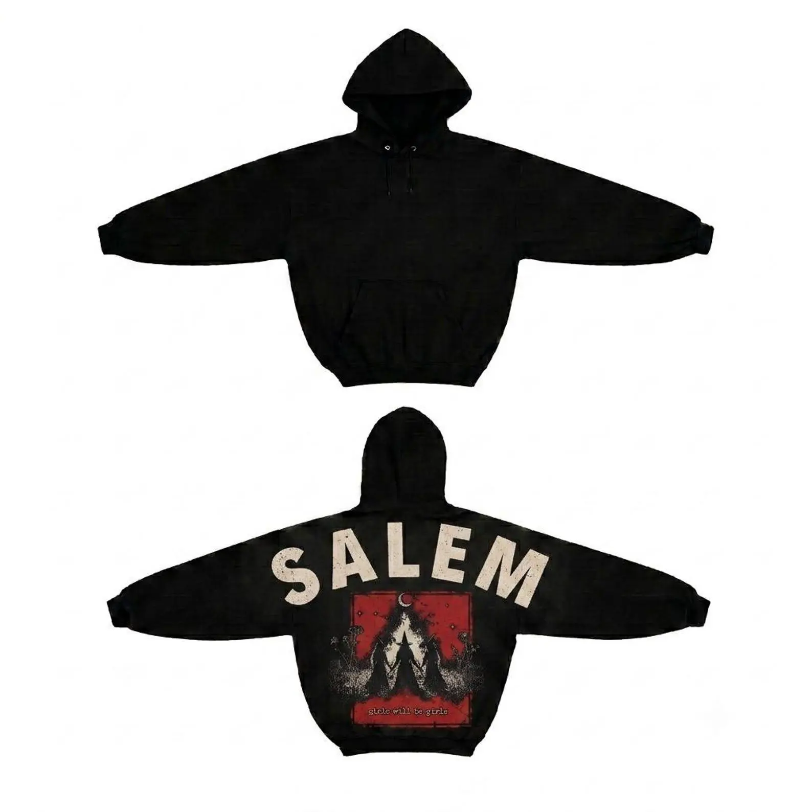 Girls Trip Salem Massachusetts Halloween Sweatshirt, Shoulder-To-Shoulder Spooky Weekend Crewneck Gift - photo 2
