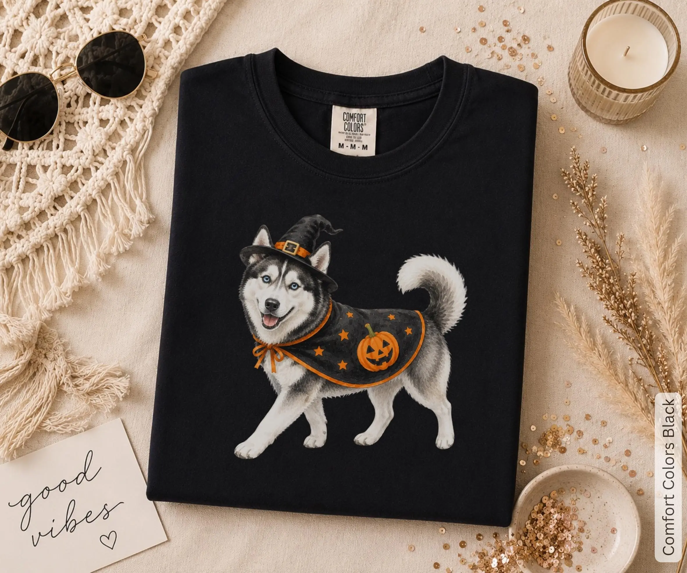 Siberian Husky Halloween Shirt, Pumpkin Dog Costume Tee, Funny Fall Dog Lover Gift