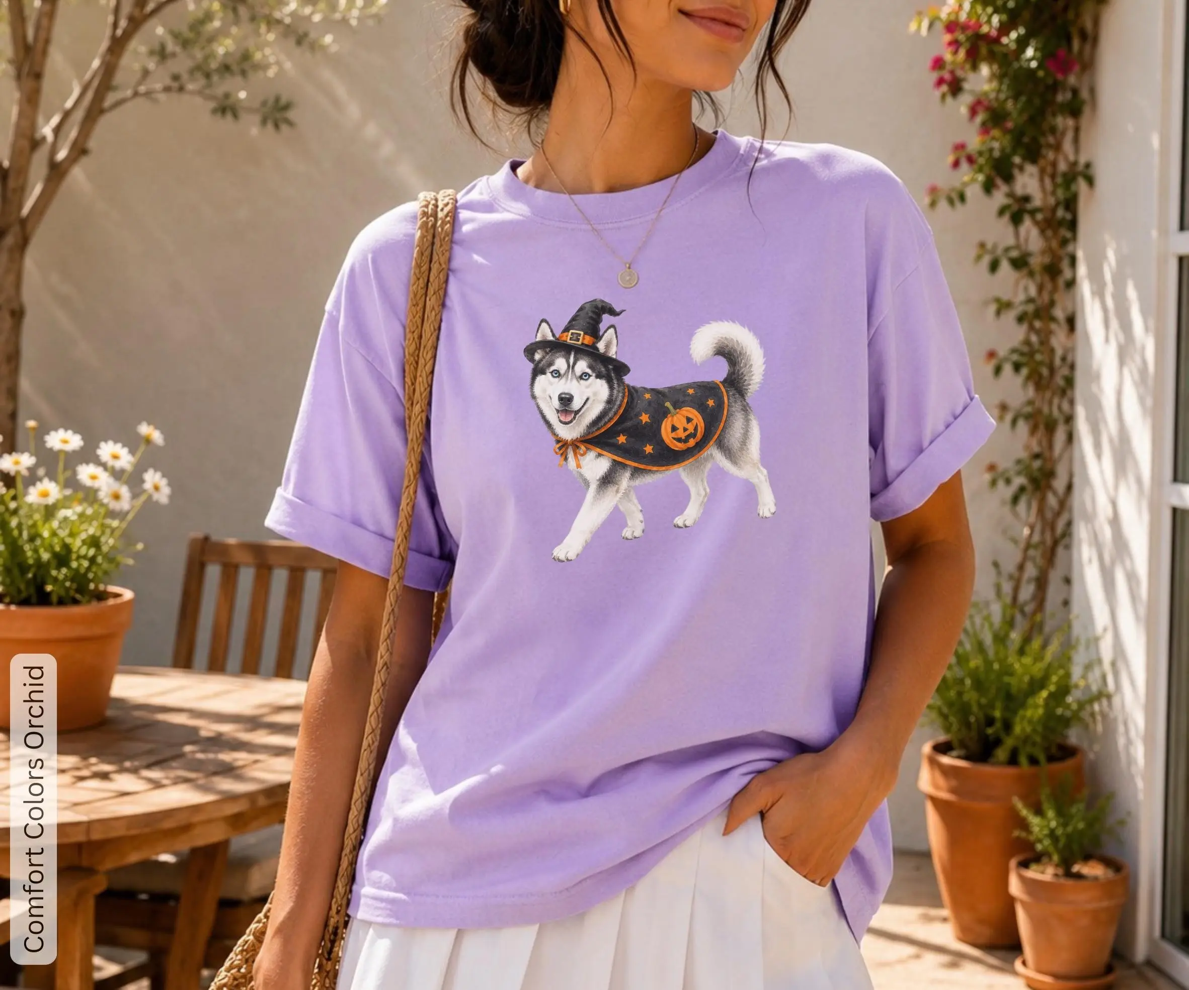 Siberian Husky Halloween Shirt, Pumpkin Dog Costume Tee, Funny Fall Dog Lover Gift - photo 3