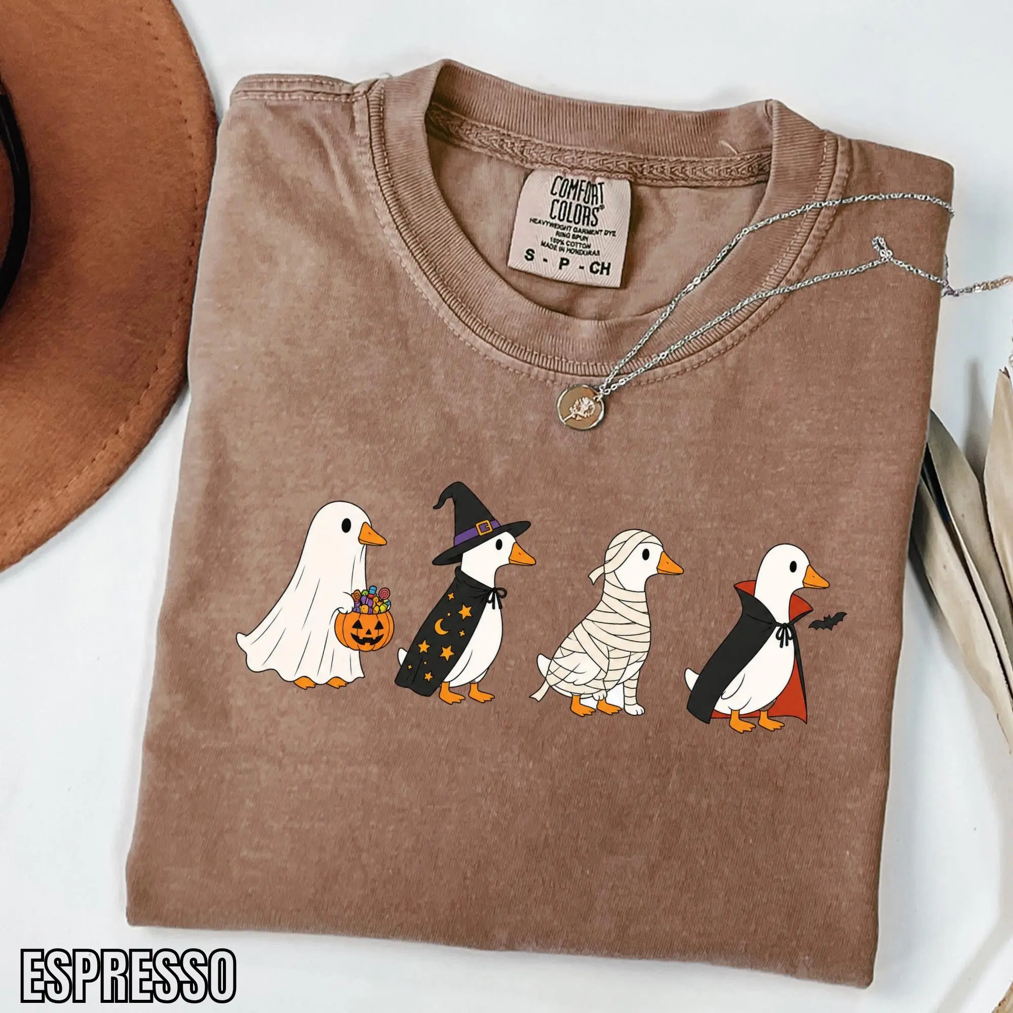 Comfort Colors Silly Goose Halloween T-Shirt, Trick Or Treat Geese Tee, Spooky Season Graphic Bird Lover Gift