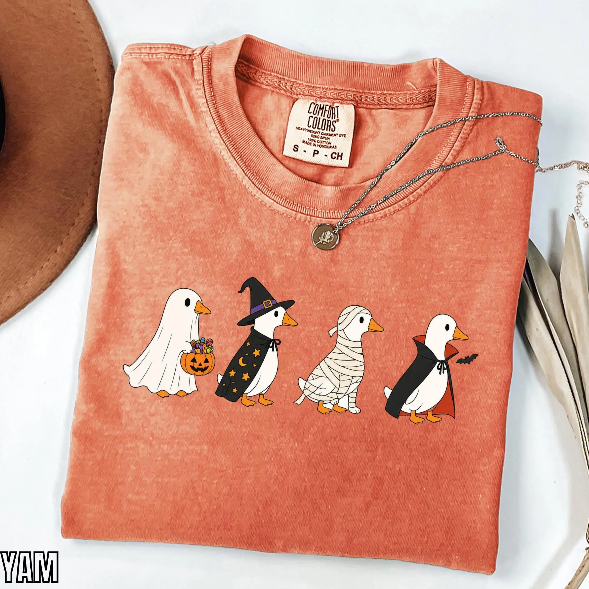 Comfort Colors Silly Goose Halloween T-Shirt, Trick Or Treat Geese Tee, Spooky Season Graphic Bird Lover Gift - photo 2