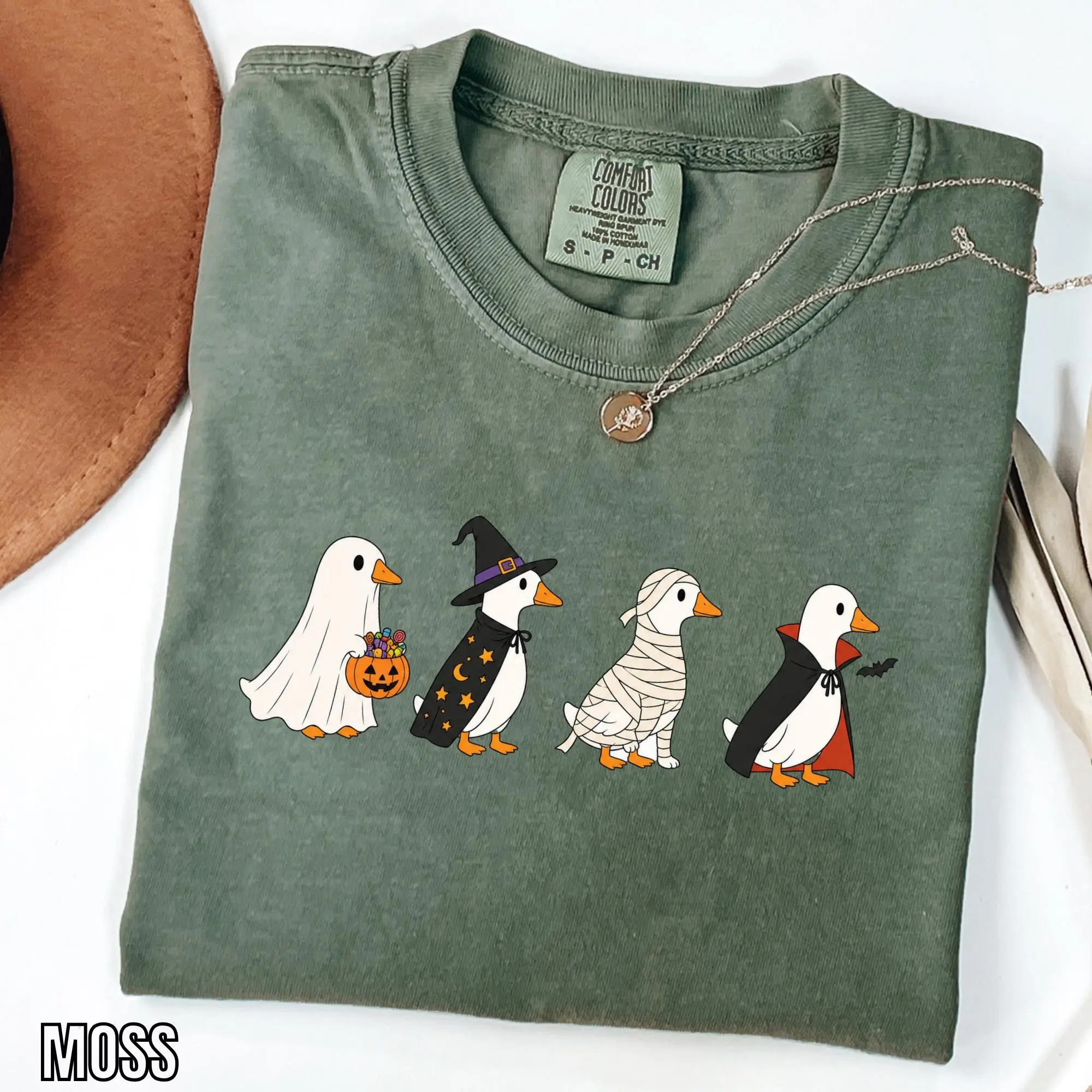 Comfort Colors Silly Goose Halloween T-Shirt, Trick Or Treat Geese Tee, Spooky Season Graphic Bird Lover Gift - photo 4