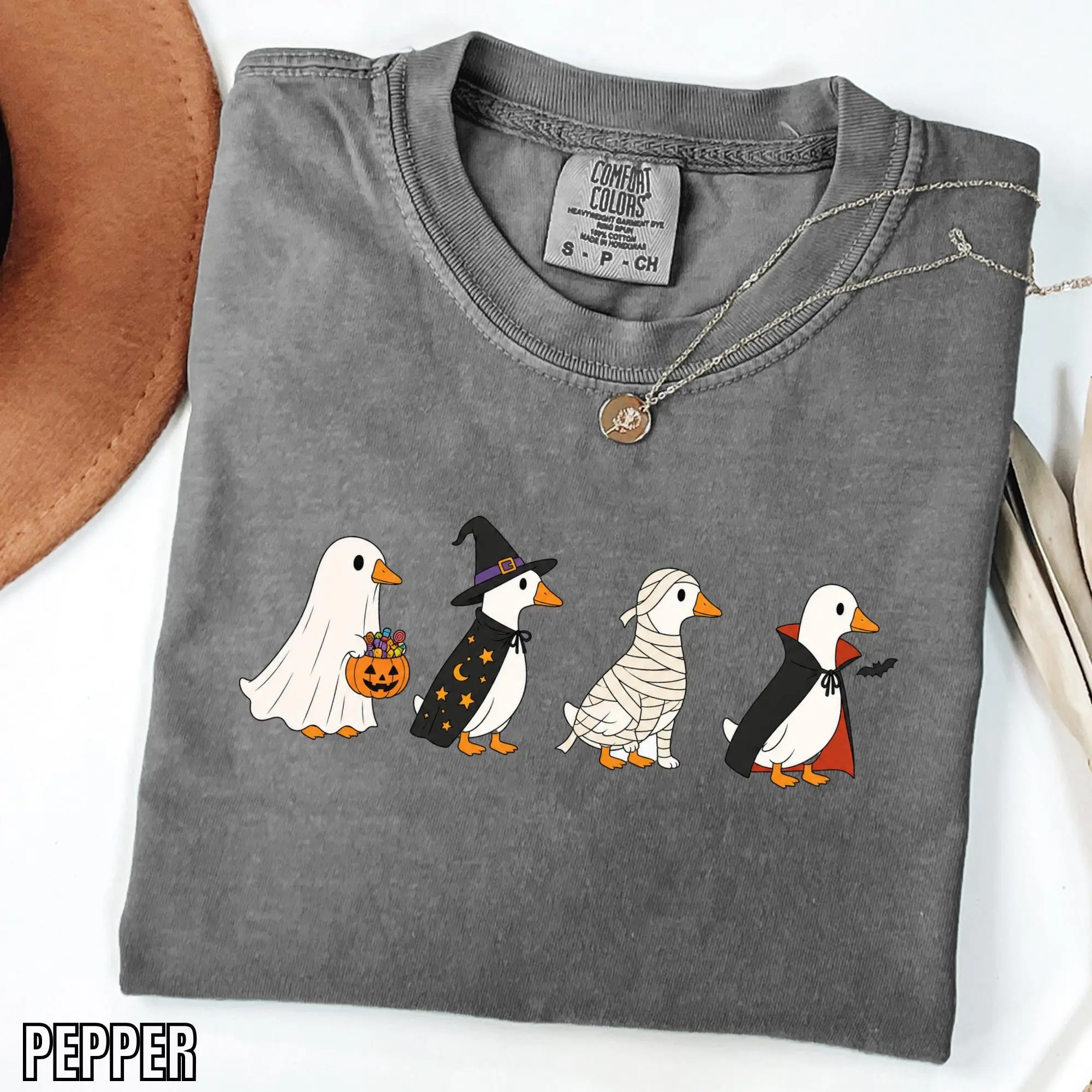 Comfort Colors Silly Goose Halloween T-Shirt, Trick Or Treat Geese Tee, Spooky Season Graphic Bird Lover Gift - photo 5