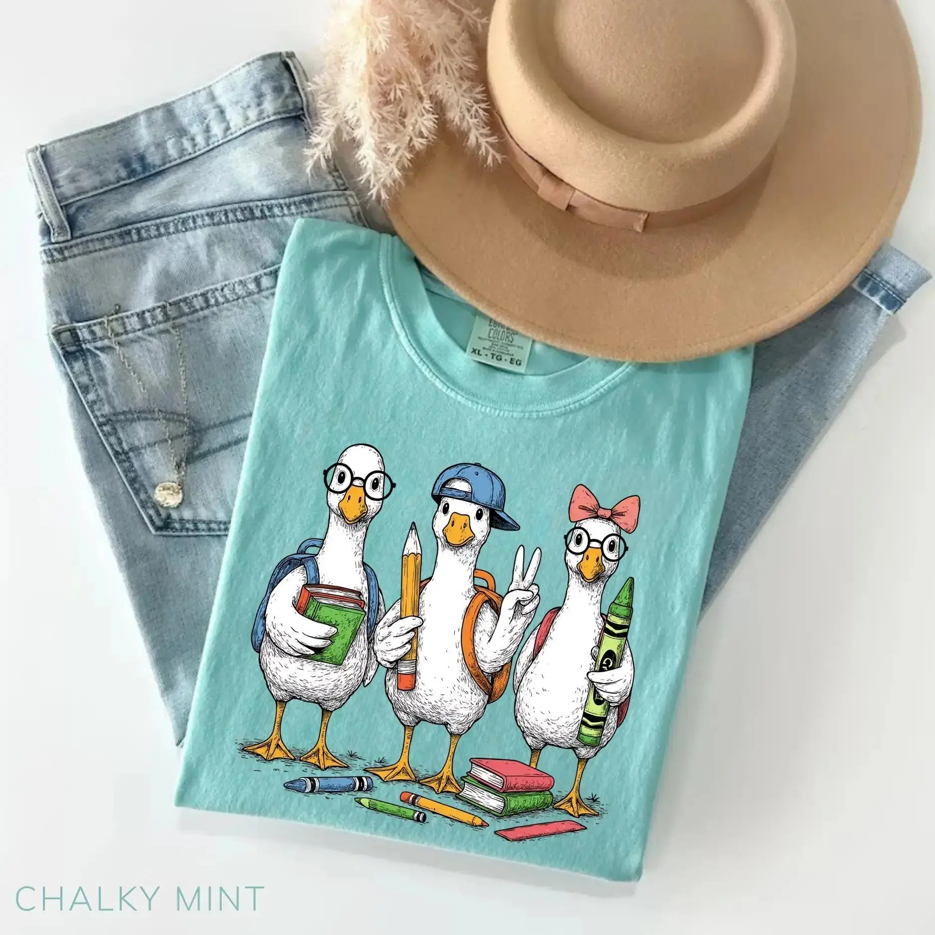 Comfort Colors Silly Goose Teacher Shirt, Funny Back to School Dinosaur Graphic Tee Kindergarten Gift - photo 5