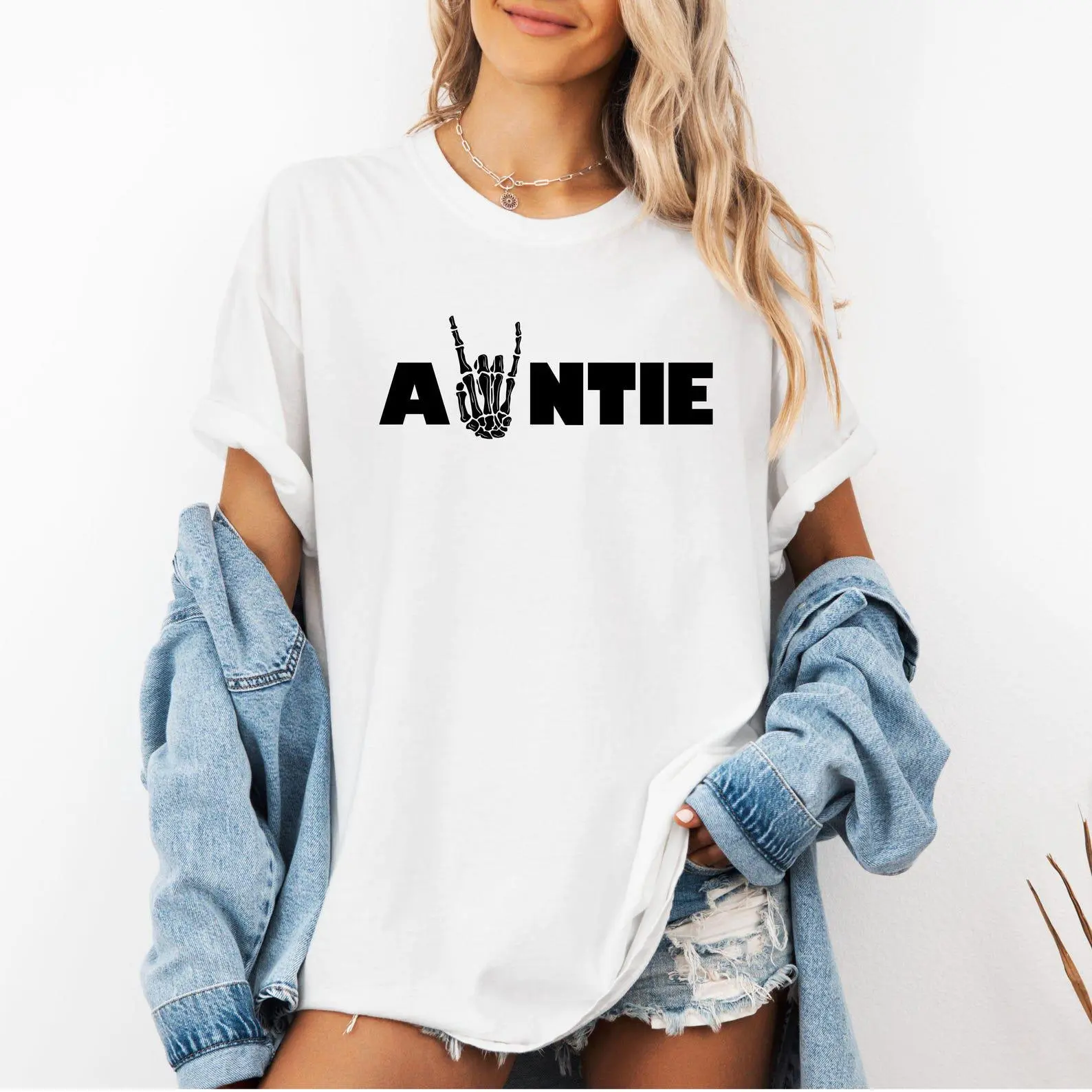 Skeleton Auntie Halloween Comfort Colors Shirt, Funny Pregnancy Announcement Tee, Tis The Season Sister Gift - photo 5