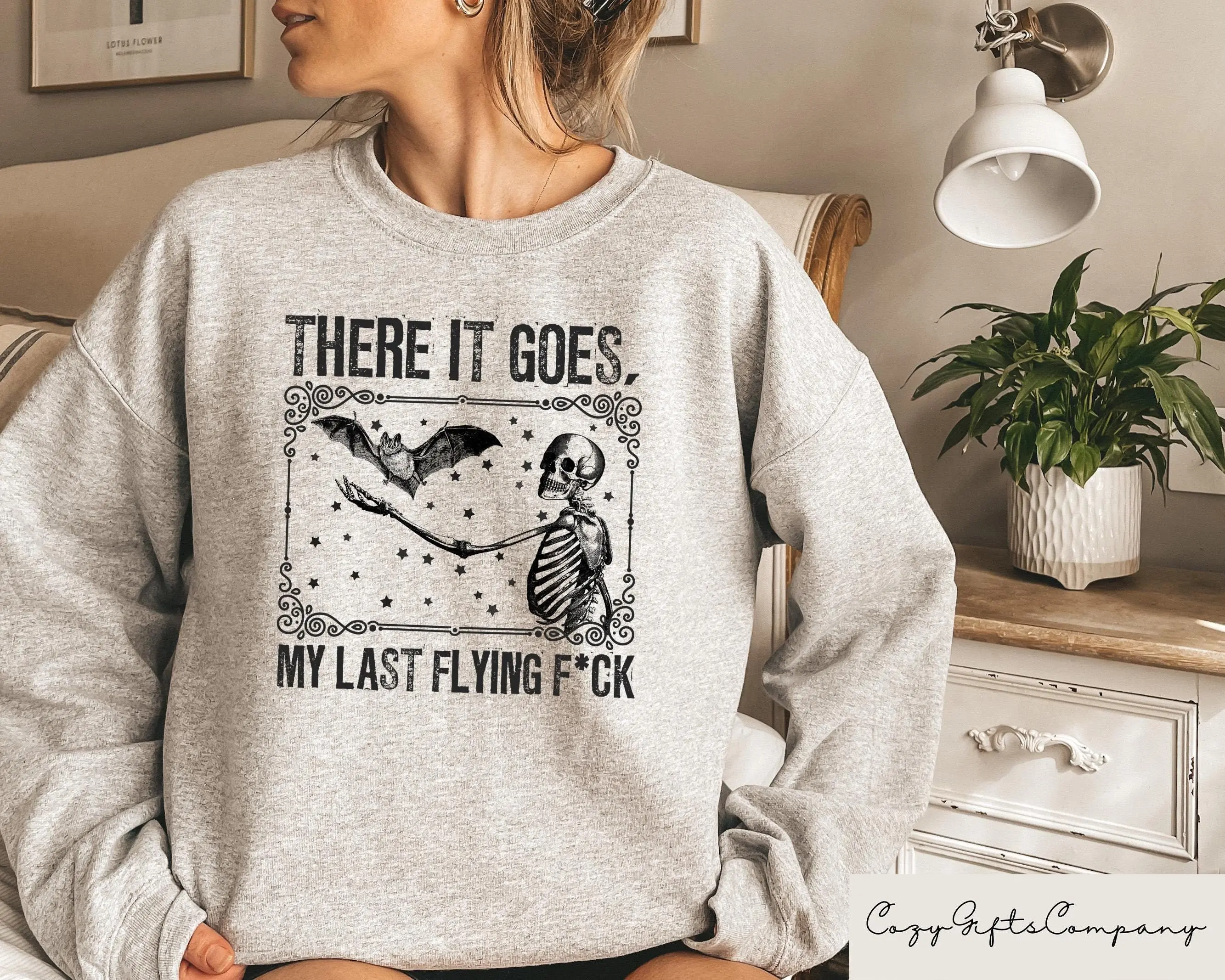 Skeleton Bat Shirt for Women, Halloween Spooky Season Graphic Tee, Cute Skull Print Gift for Her
