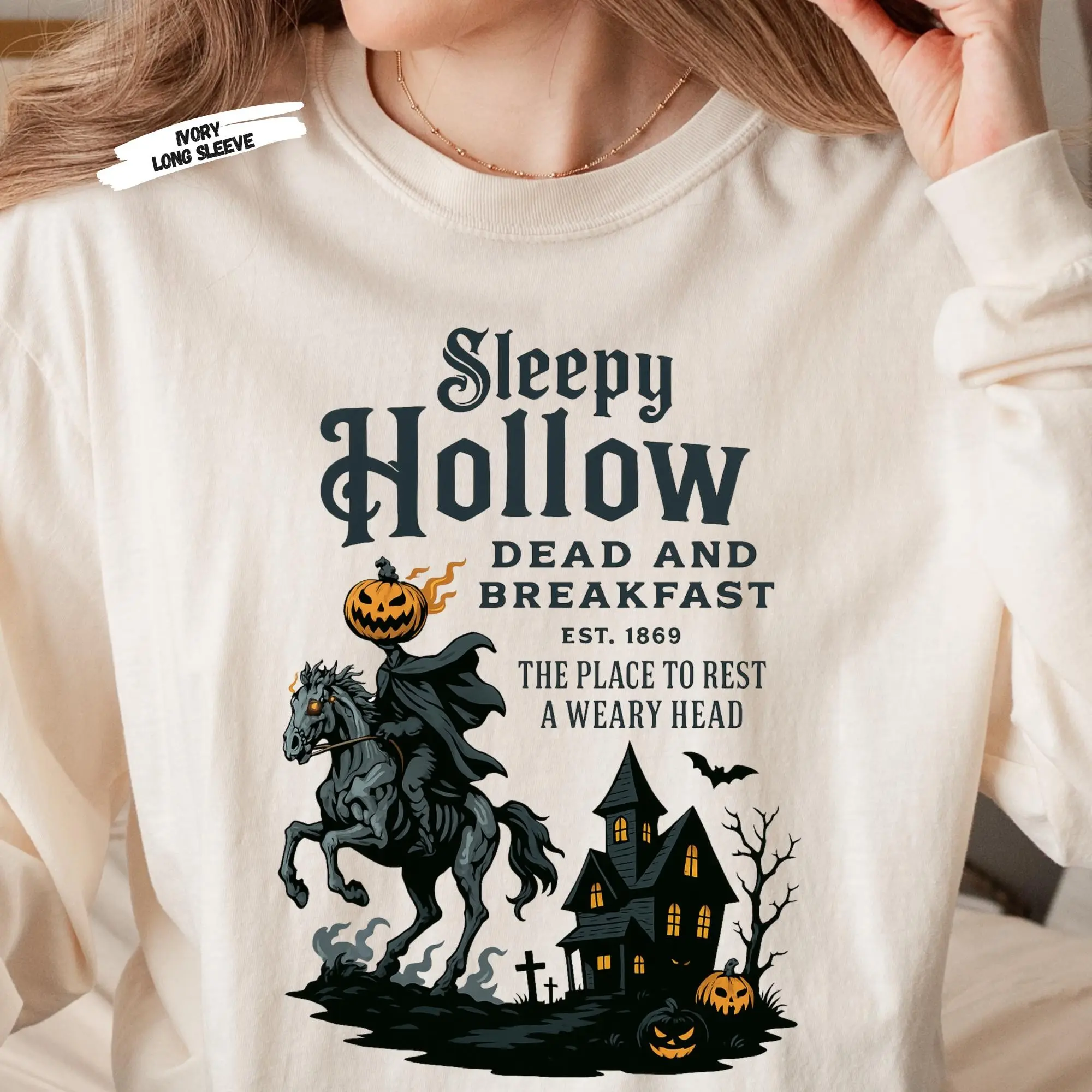 Sleepy Hollow Halloween Shirt, Comfort Colors Gothic Horror Graphic Tee - photo 3