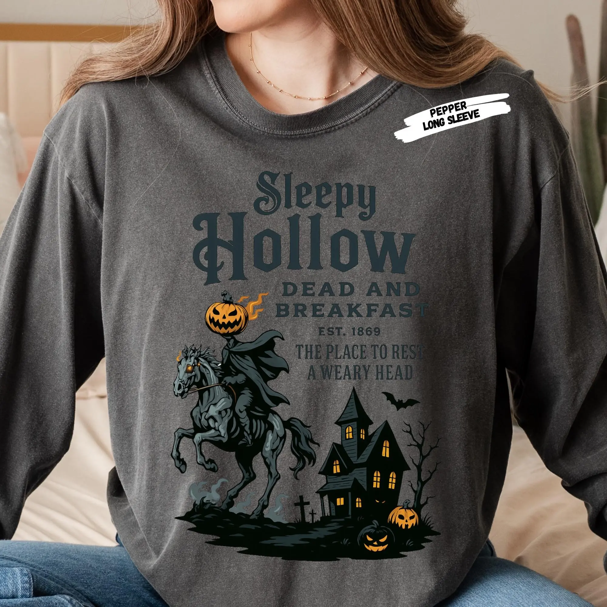 Sleepy Hollow Halloween Shirt, Comfort Colors Gothic Horror Graphic Tee - photo 5
