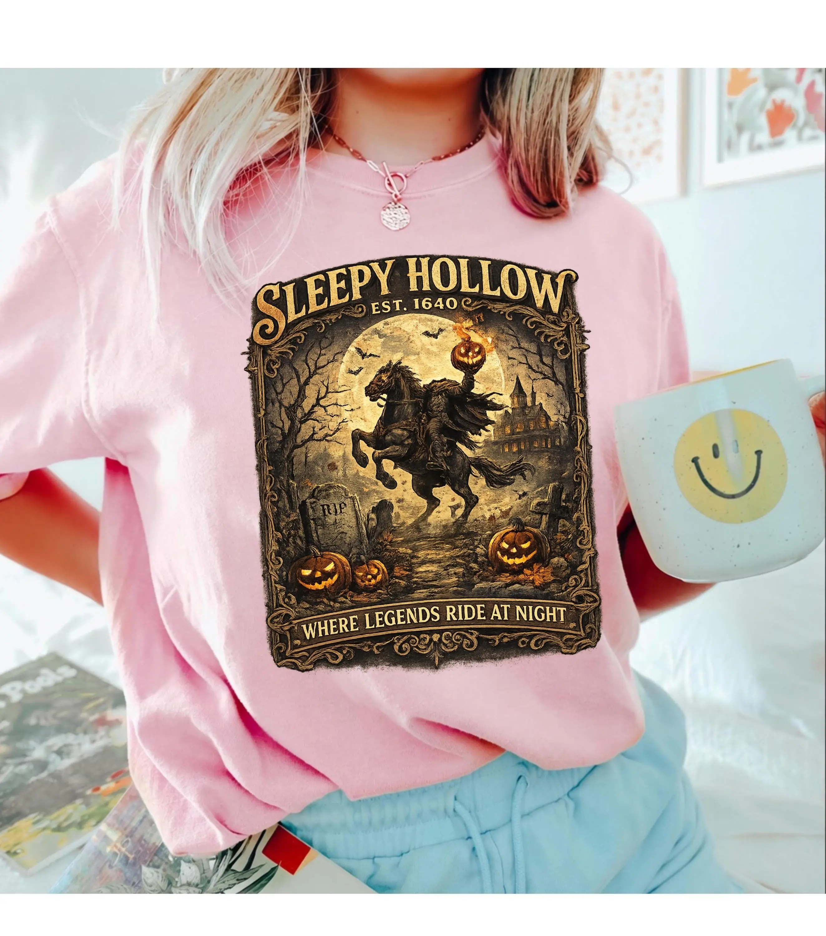 Sleepy Hollow Headless Horseman Halloween Shirt, Vintage Haunted Legend Comfort Colors Spooky Fall Tee - photo 3