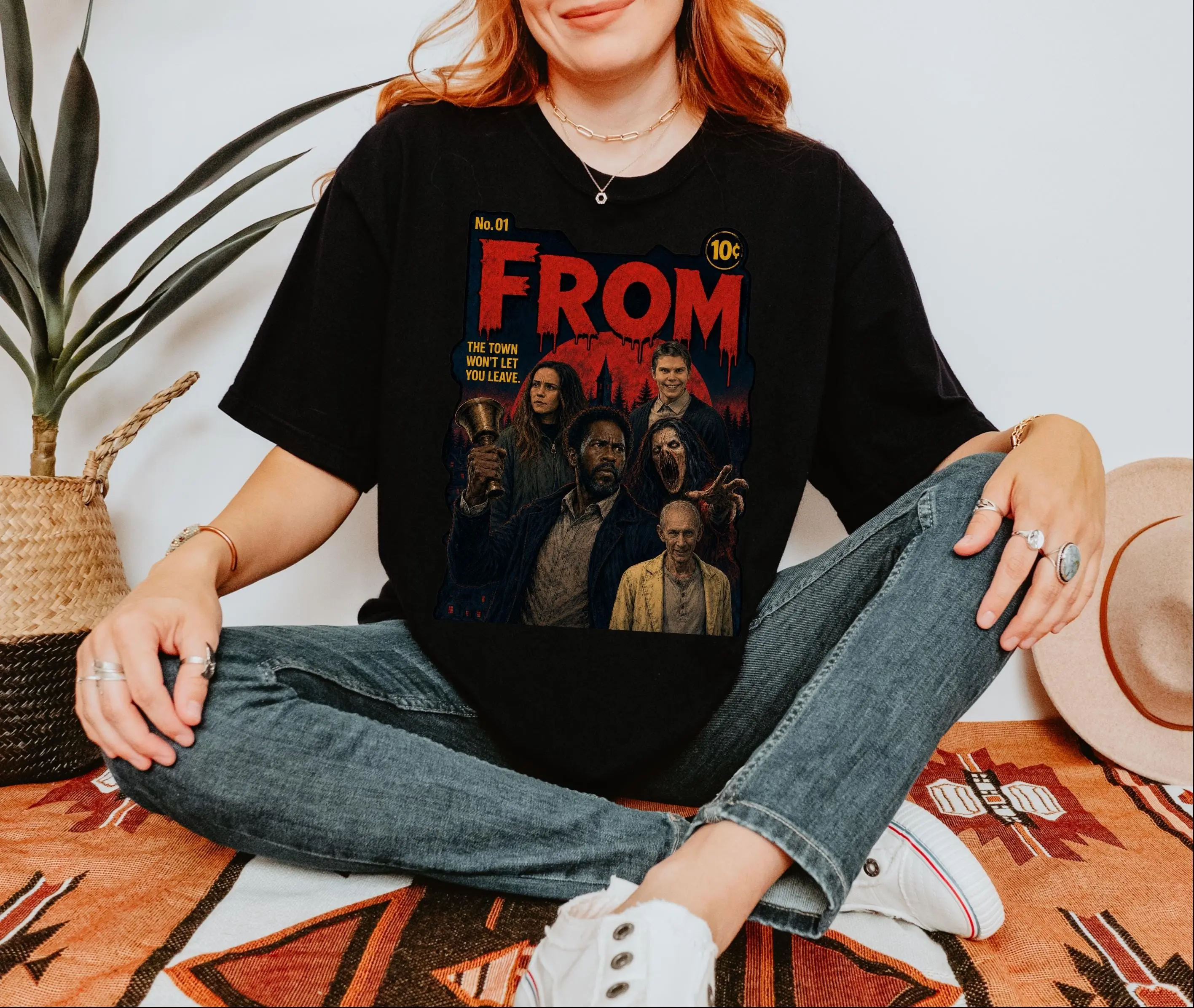 Comfort Colors Smiley Creature Horror Tee, Boyd Bell TV Series Inspired Creepy Monster Mystery Town Shirt