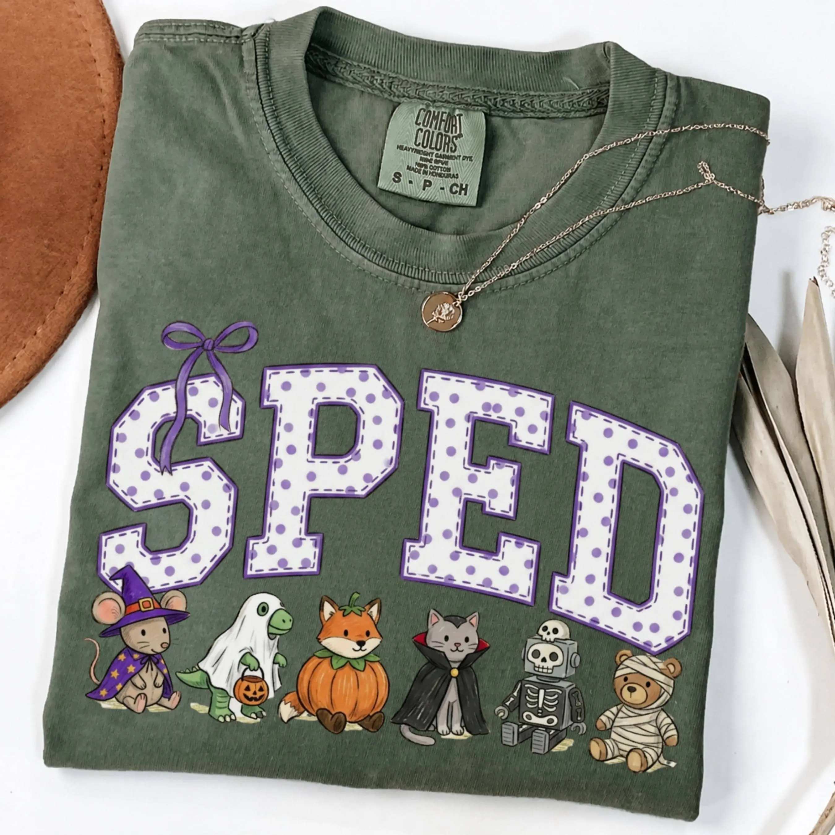 Comfort Colors SPED Halloween Sweatshirt, Special Education Teacher Crewneck, Spooky Season Gift - photo 2
