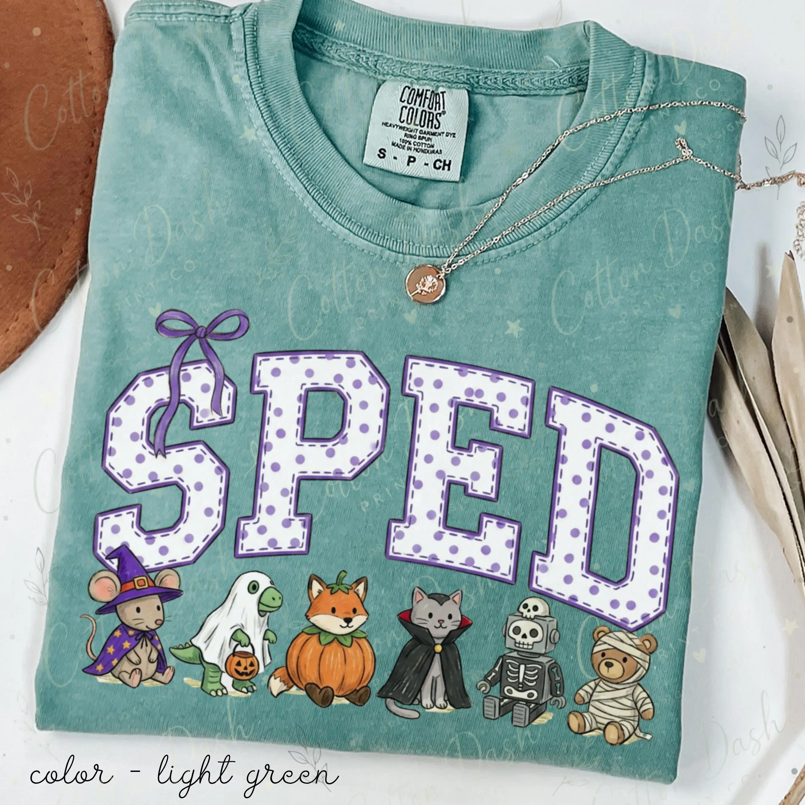 Comfort Colors SPED Halloween Sweatshirt, Special Education Teacher Crewneck, Spooky Season Gift - photo 3