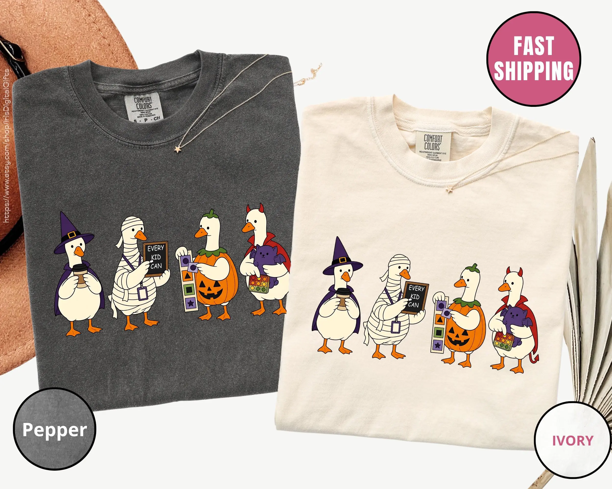 Comfort Colors SPED Teacher Halloween Shirt, Special Education Silly Goose Tee, Funny Gift for Educators - photo 3
