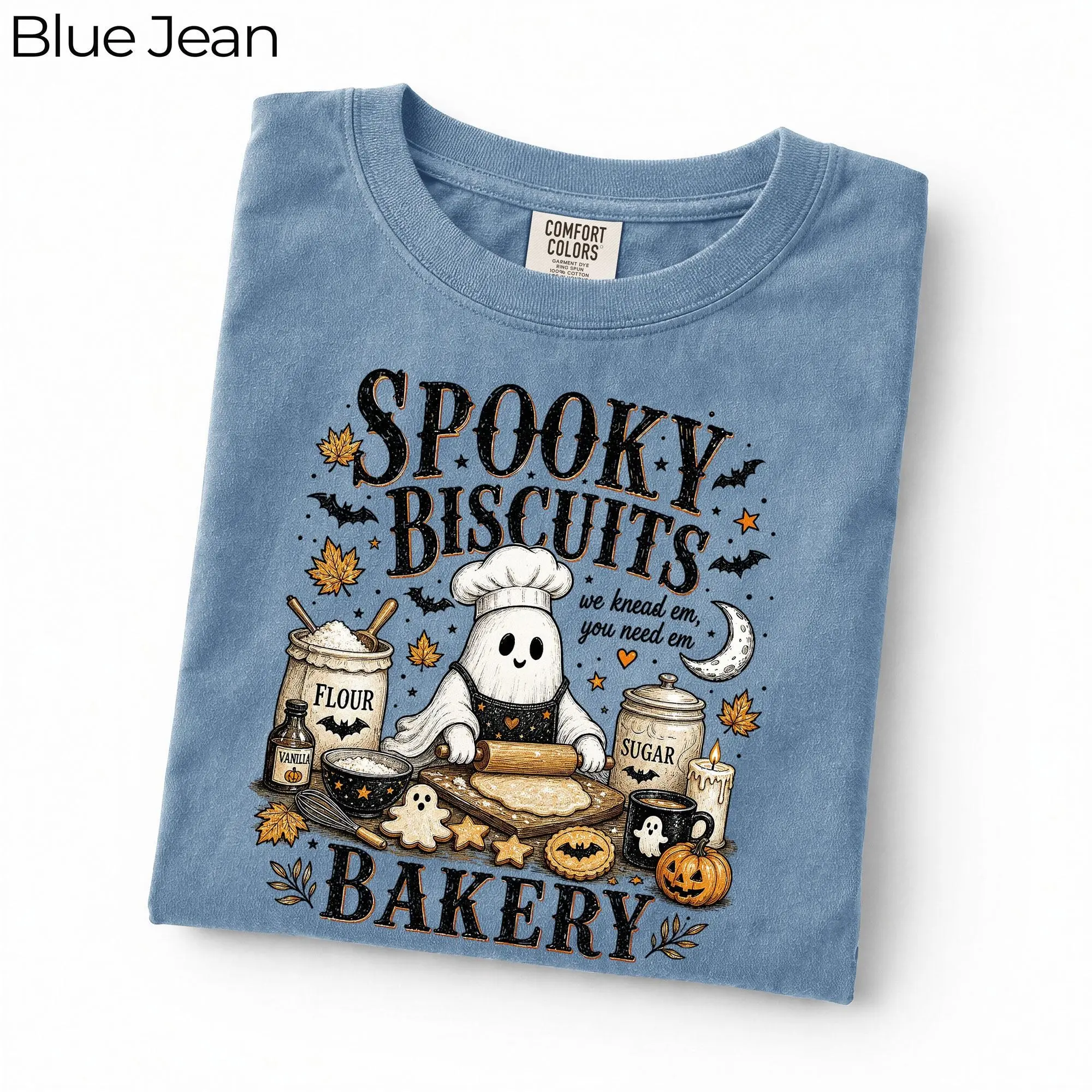 Spooky Biscuits Bakery Halloween Shirt, Cute Ghost Baking Tee, Funny Fall Graphic Top Gift For Bakers - photo 5