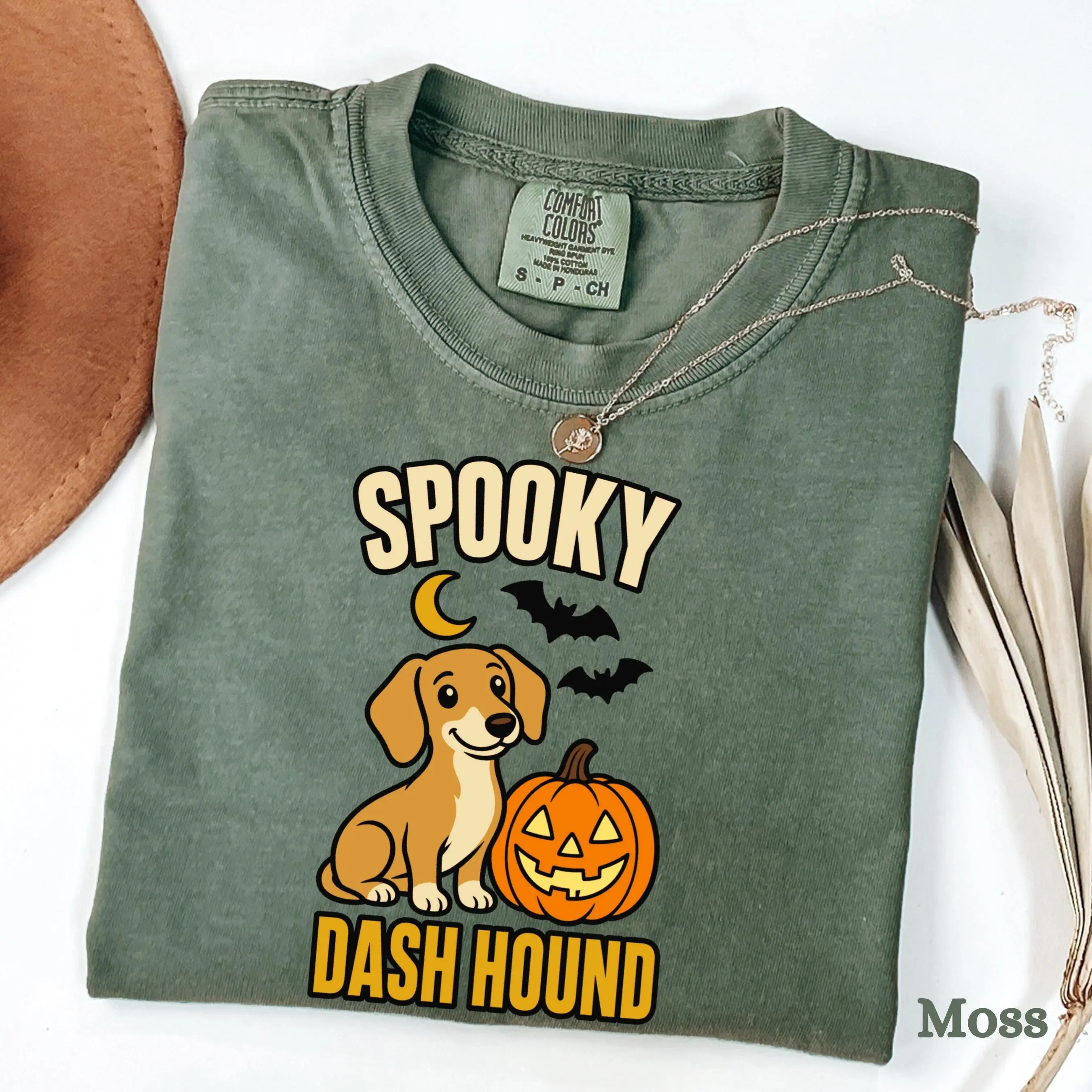 Comfort Colors Spooky Dachshund Shirt, Halloween Wiener Dog Lover Funny Pet Mom Gift Tee