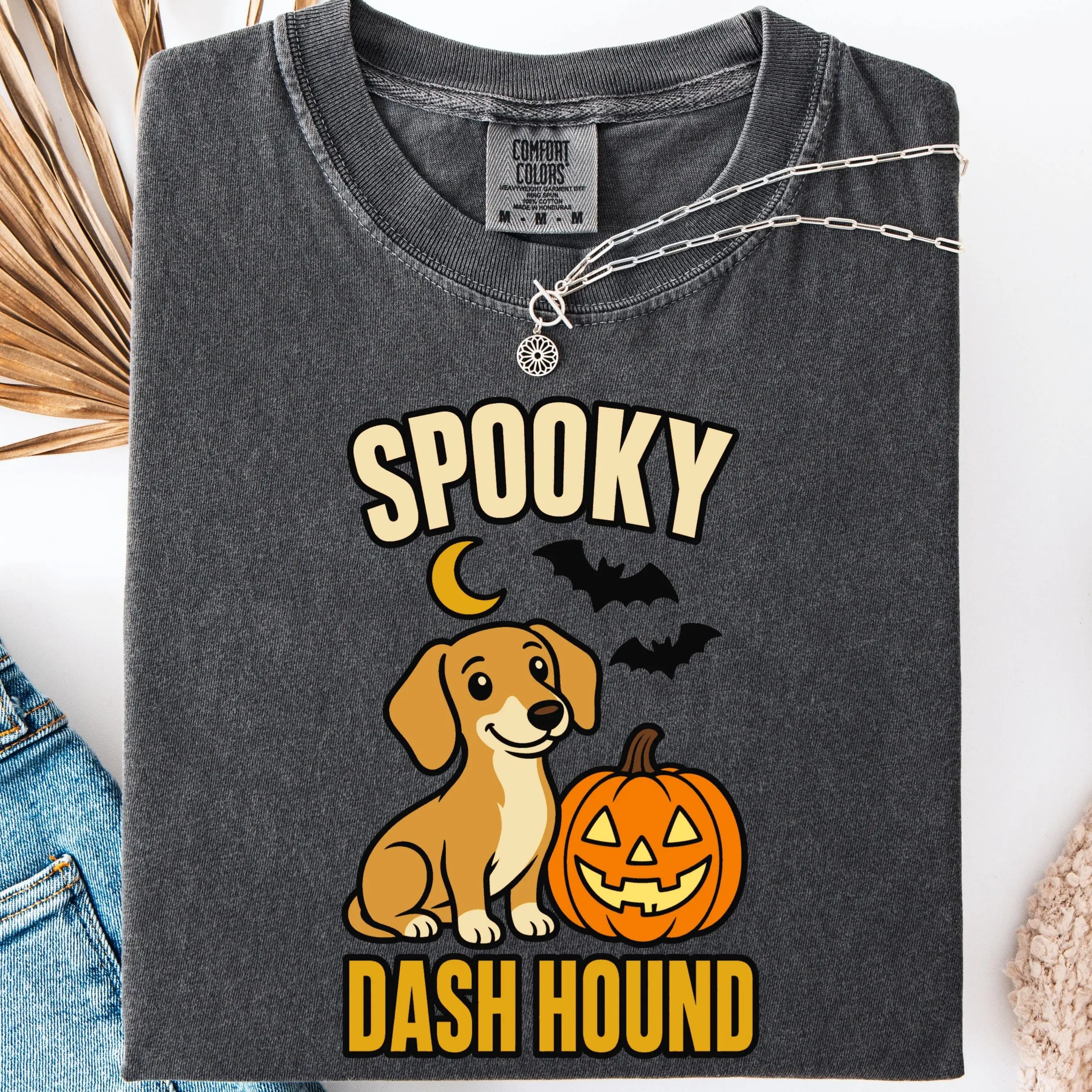 Comfort Colors Spooky Dachshund Shirt, Halloween Wiener Dog Lover Funny Pet Mom Gift Tee - photo 4