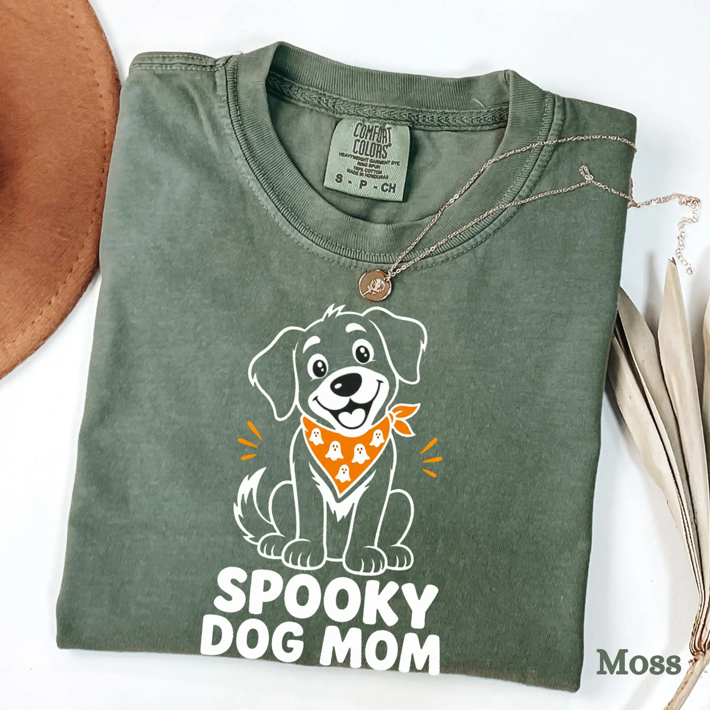 Comfort Colors Spooky Dog Mom Halloween Shirt, Funny Pet Lover Fall Gift Tee - photo 3