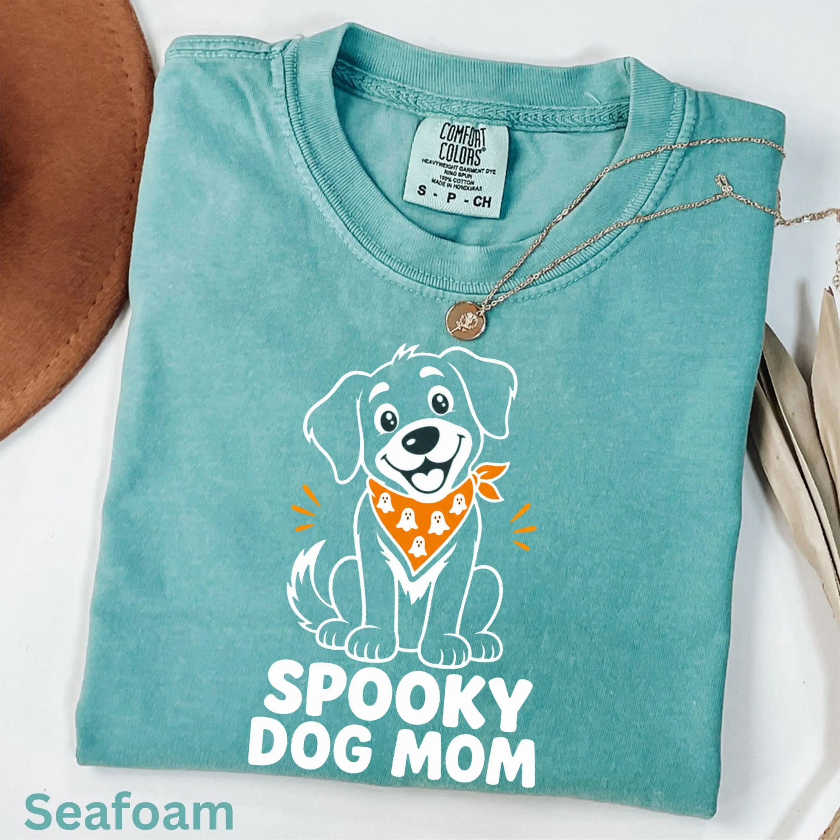 Comfort Colors Spooky Dog Mom Halloween Shirt, Funny Pet Lover Fall Gift Tee - photo 5