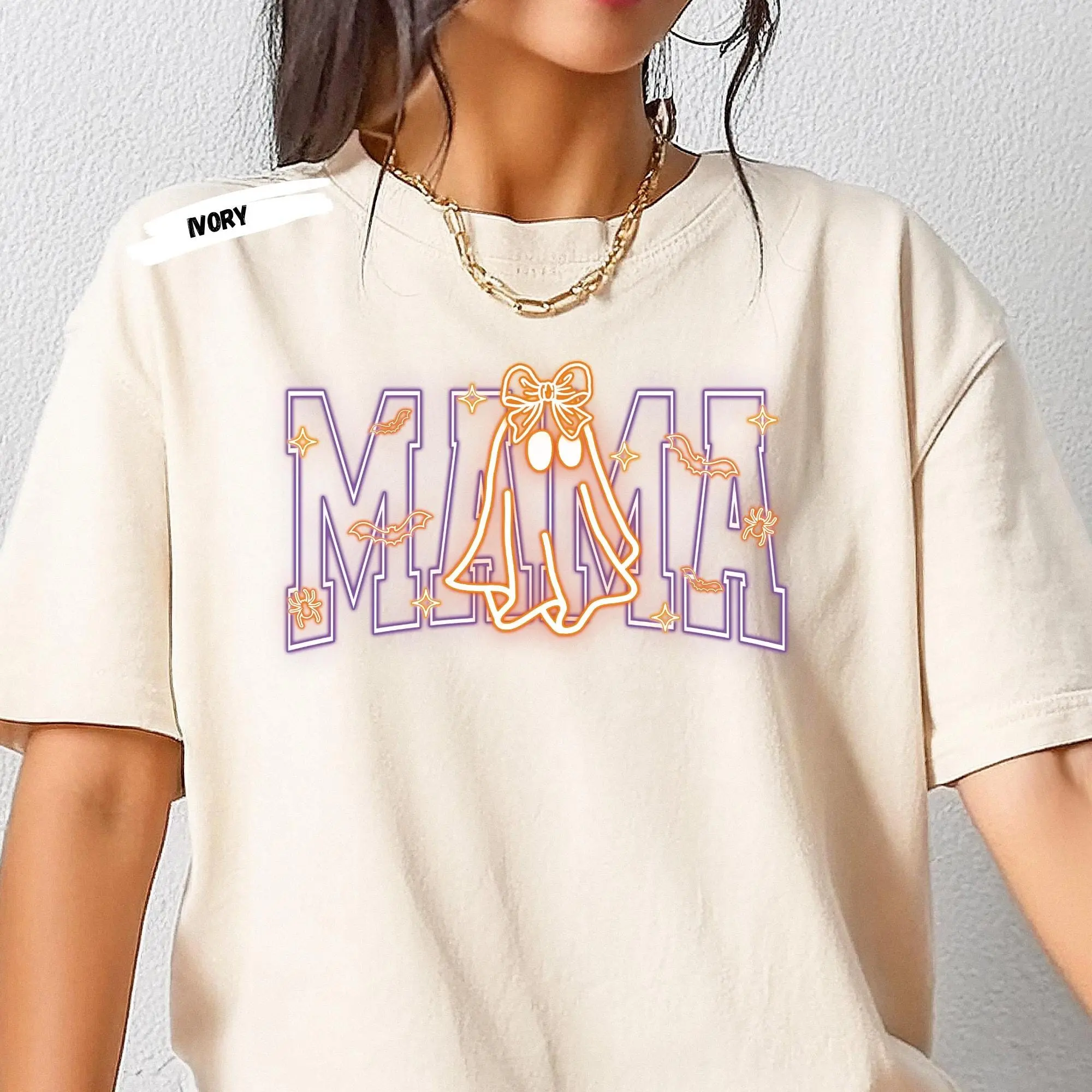Spooky Ghost Mama Shirt: Comfort Colors Halloween Tee
