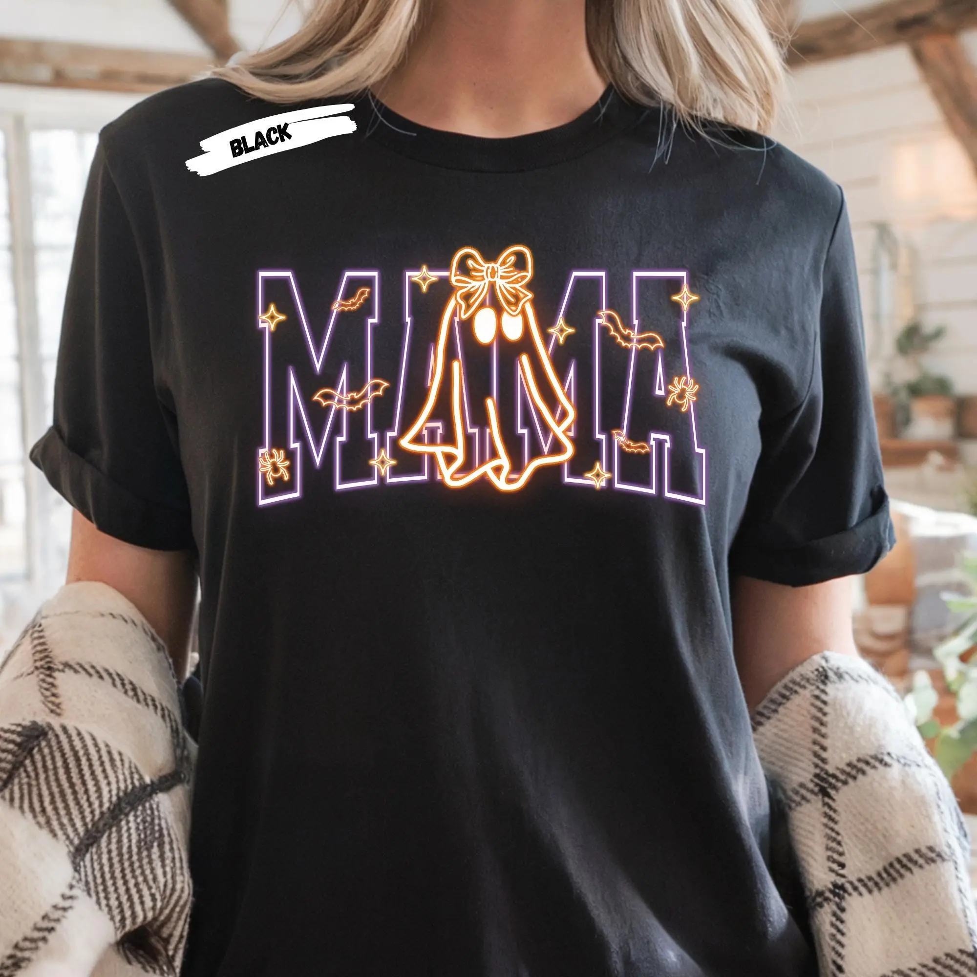 Spooky Ghost Mama Shirt: Comfort Colors Halloween Tee - photo 3
