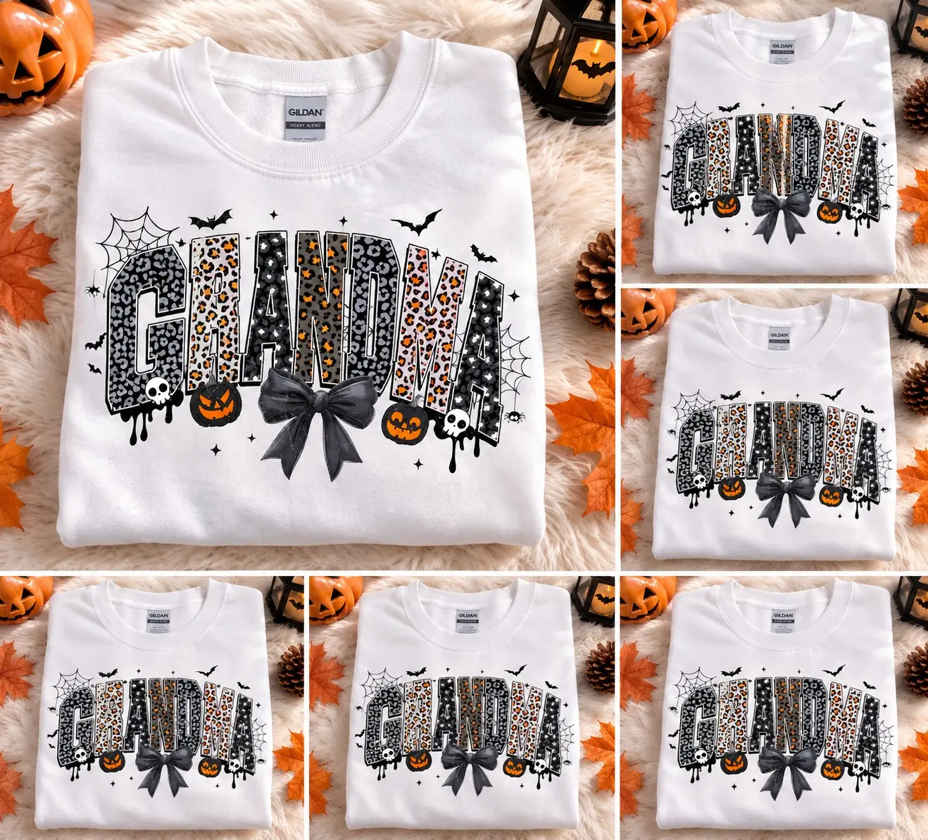 Spooky Mama Halloween Sweatshirt, Leopard Grandma Gigi Nana Mamaw Season Sublimation Crewneck