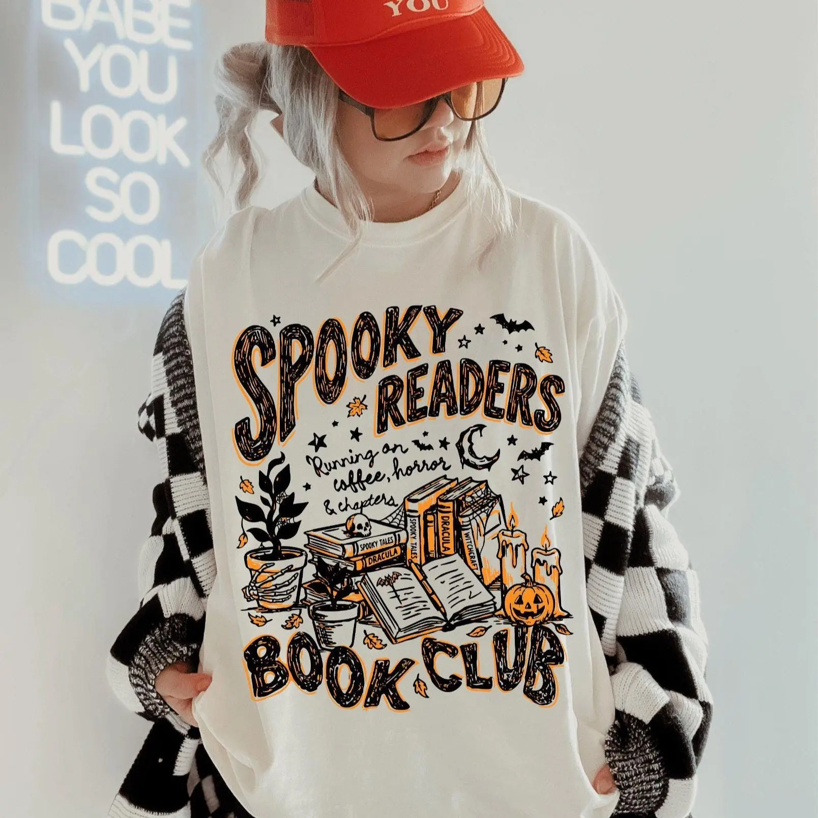 Comfort Colors Spooky Readers Book Club Shirt, Late Night Bookish Reader Tee, Halloween Graphic Top