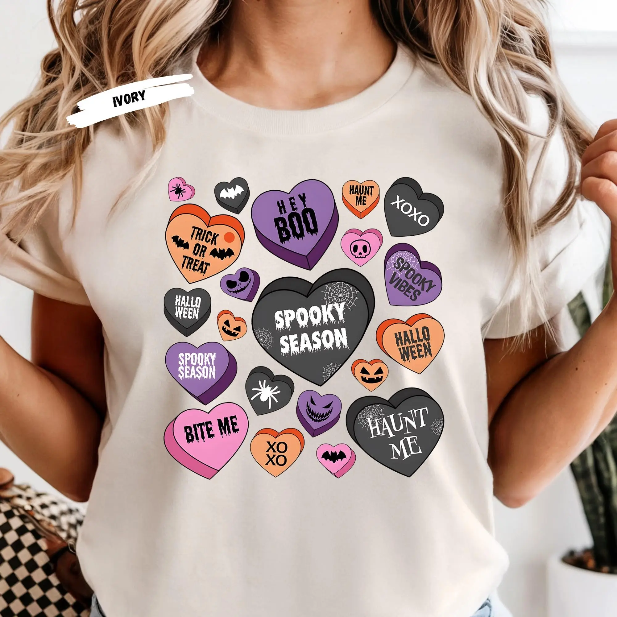 Spooky Season Candy Heart Tee: Pastel Goth Halloween Shirt - photo 2