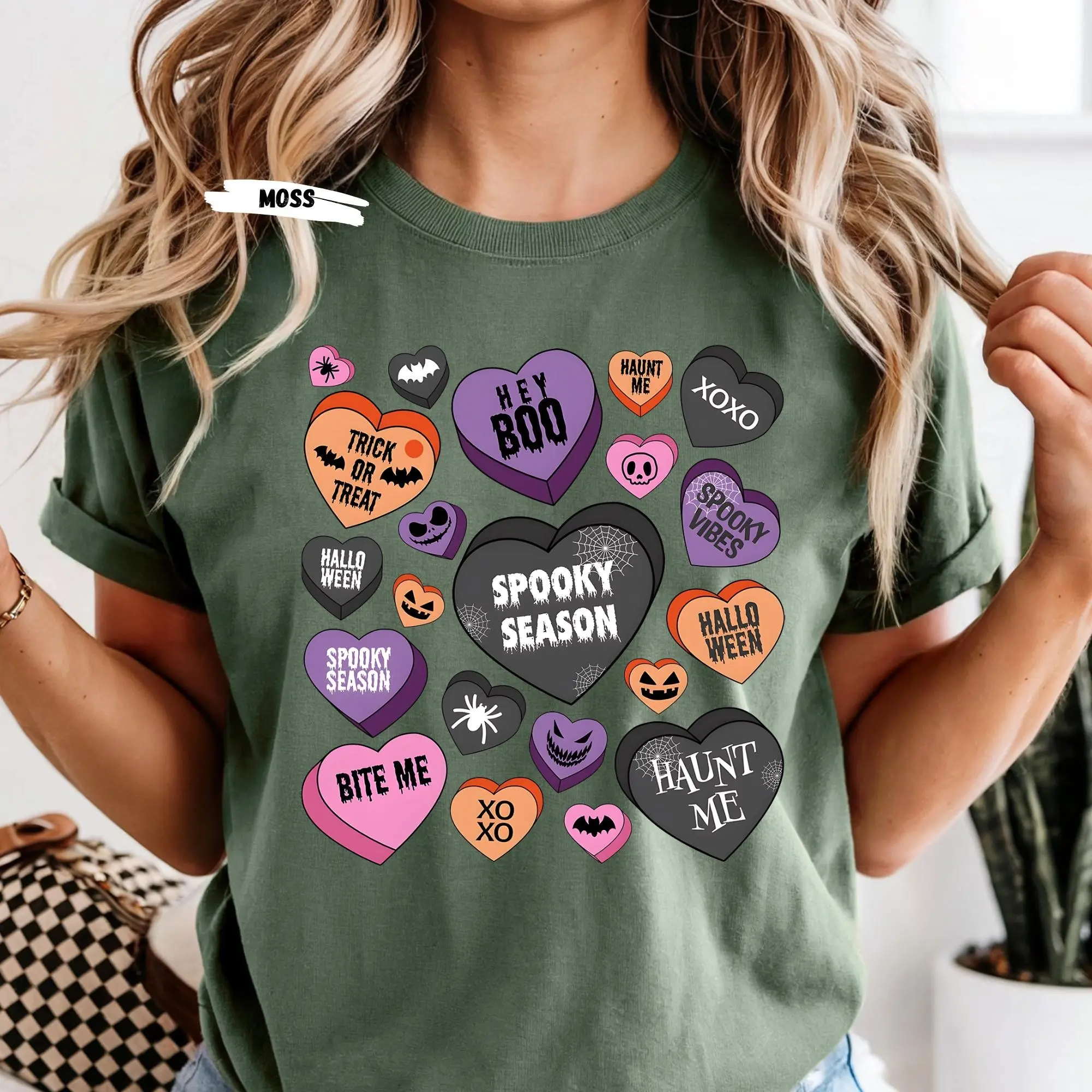Spooky Season Candy Heart Tee: Pastel Goth Halloween Shirt - photo 4
