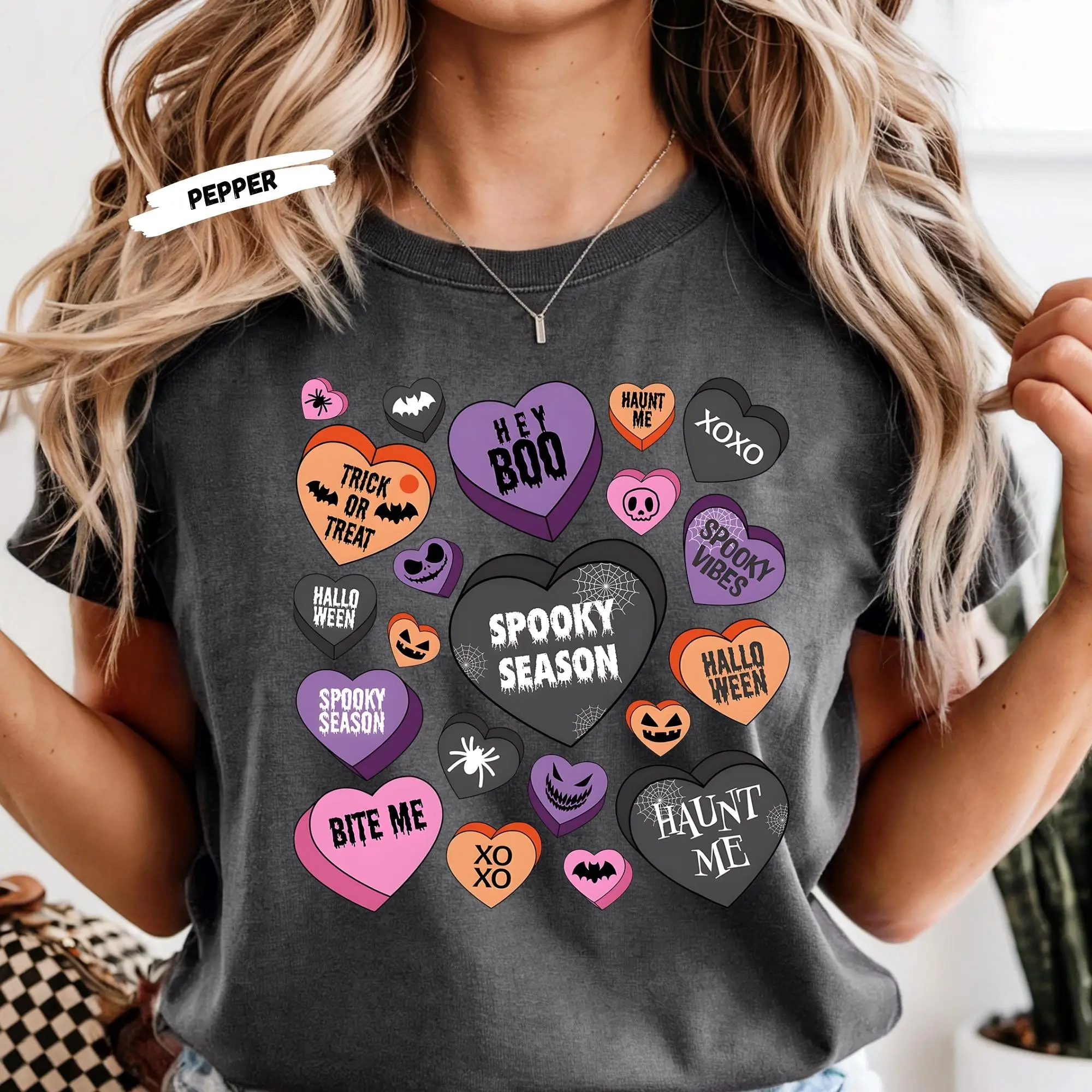 Spooky Season Candy Heart Tee: Pastel Goth Halloween Shirt - photo 5