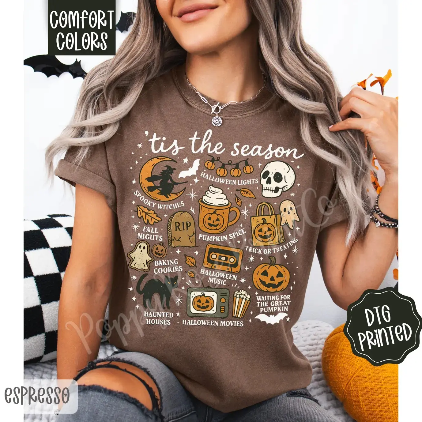Spooky Season Comfort Colors Tee, Trendy Fall Halloween Graphic T-Shirt - photo 1