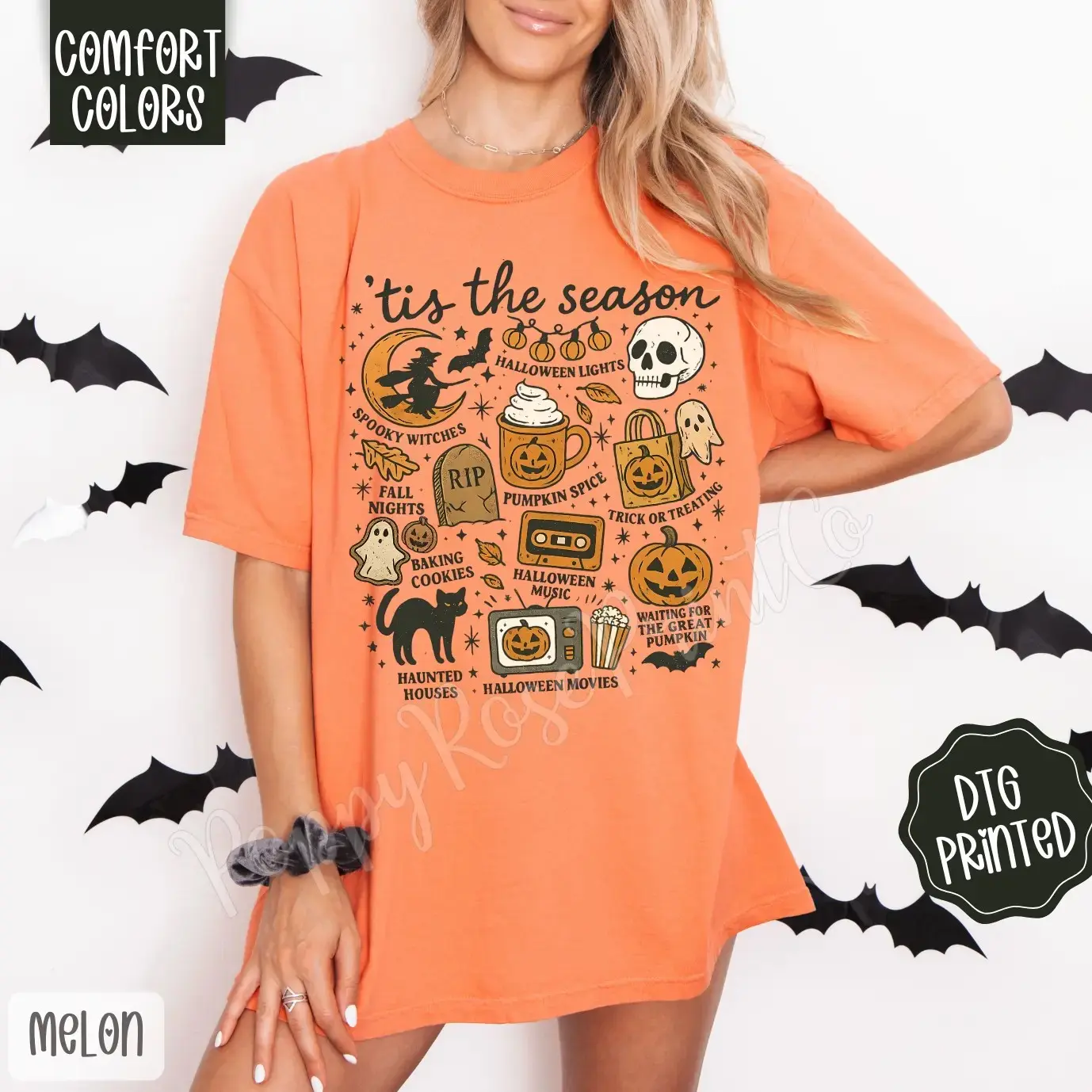 Spooky Season Comfort Colors Tee, Trendy Fall Halloween Graphic T-Shirt - photo 4