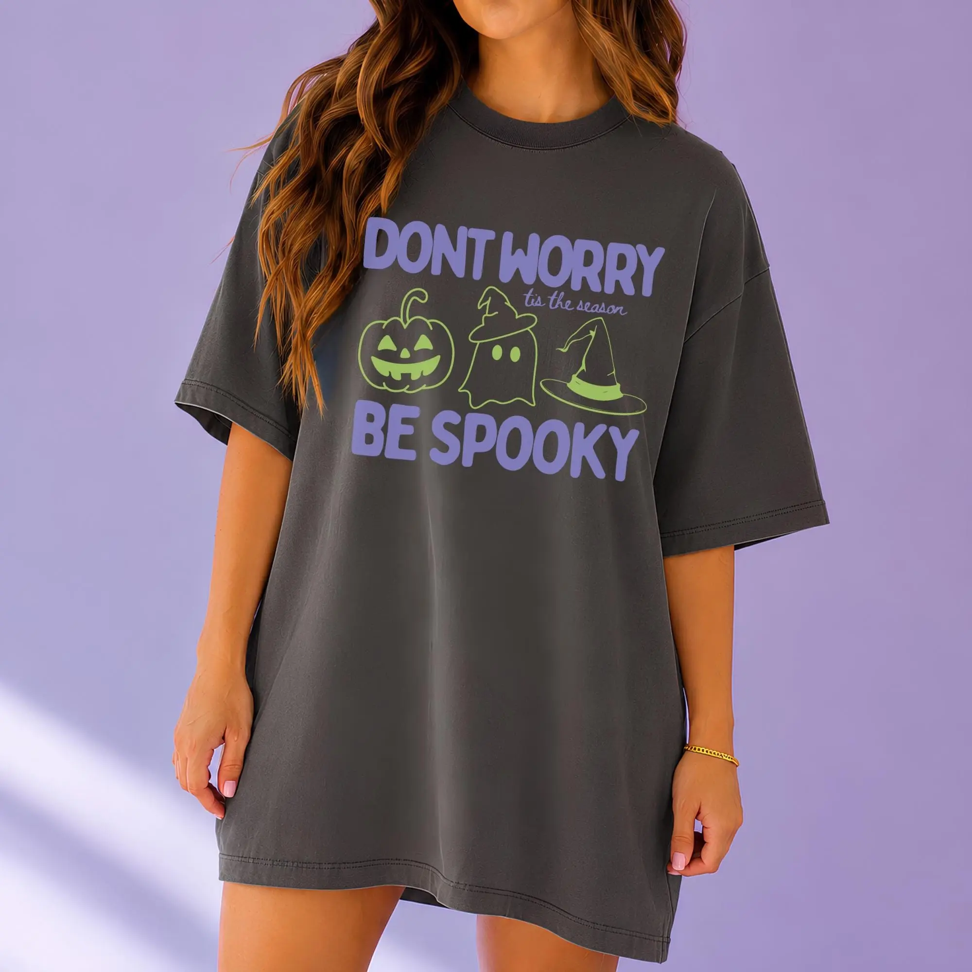 Spooky Season Ghost Shirt, Pumpkin Witch Halloween Tee, Cute Graphic Top Gift - photo 2