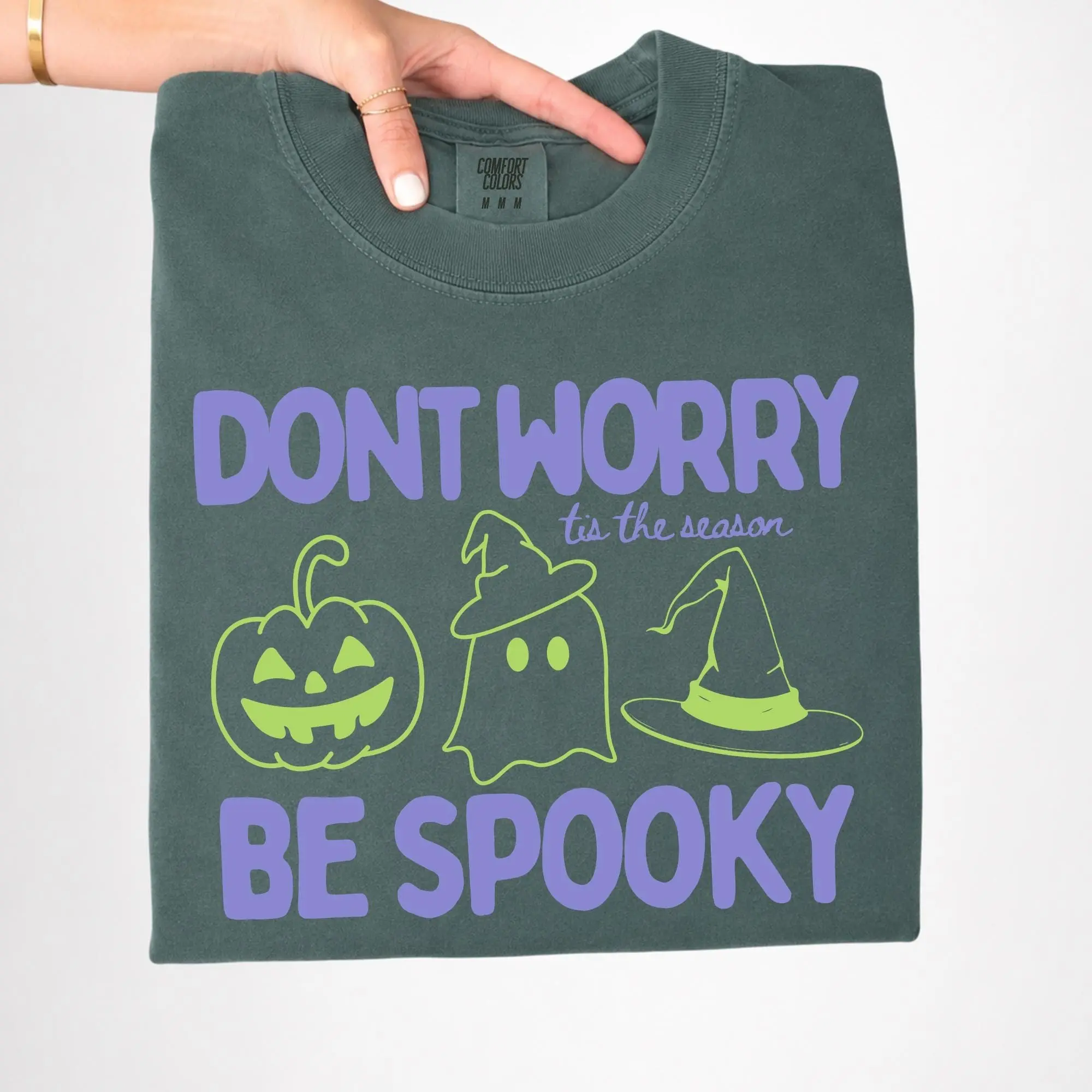 Spooky Season Ghost Shirt, Pumpkin Witch Halloween Tee, Cute Graphic Top Gift - photo 3