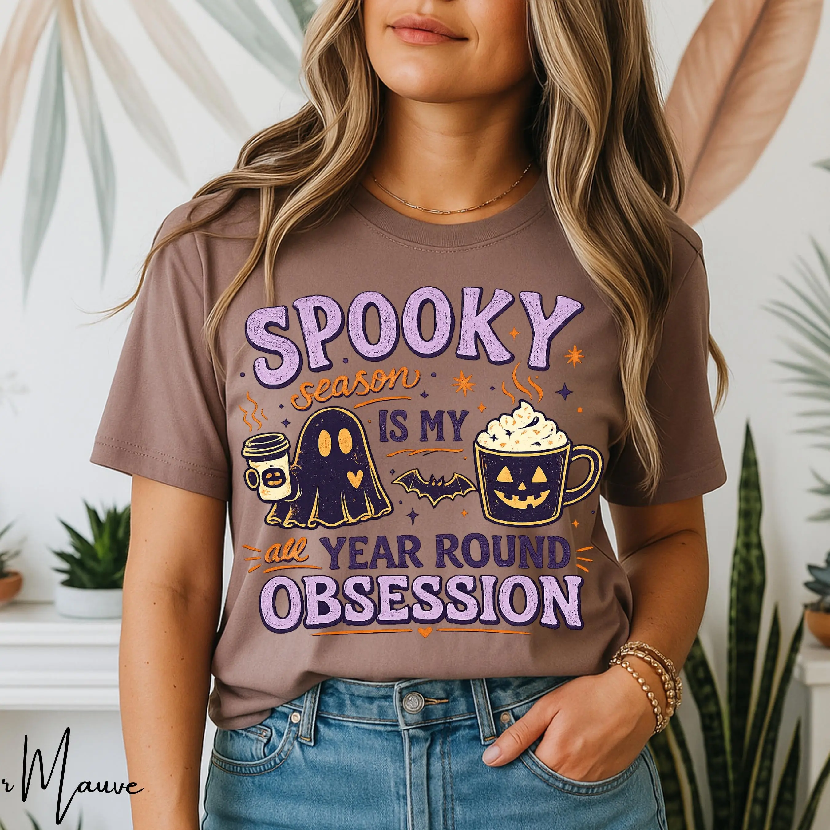 Bella Canvas 3001 Spooky Season Shirt, Cute Funny Halloween Ghost Fall Graphic Tee for Women - photo 3
