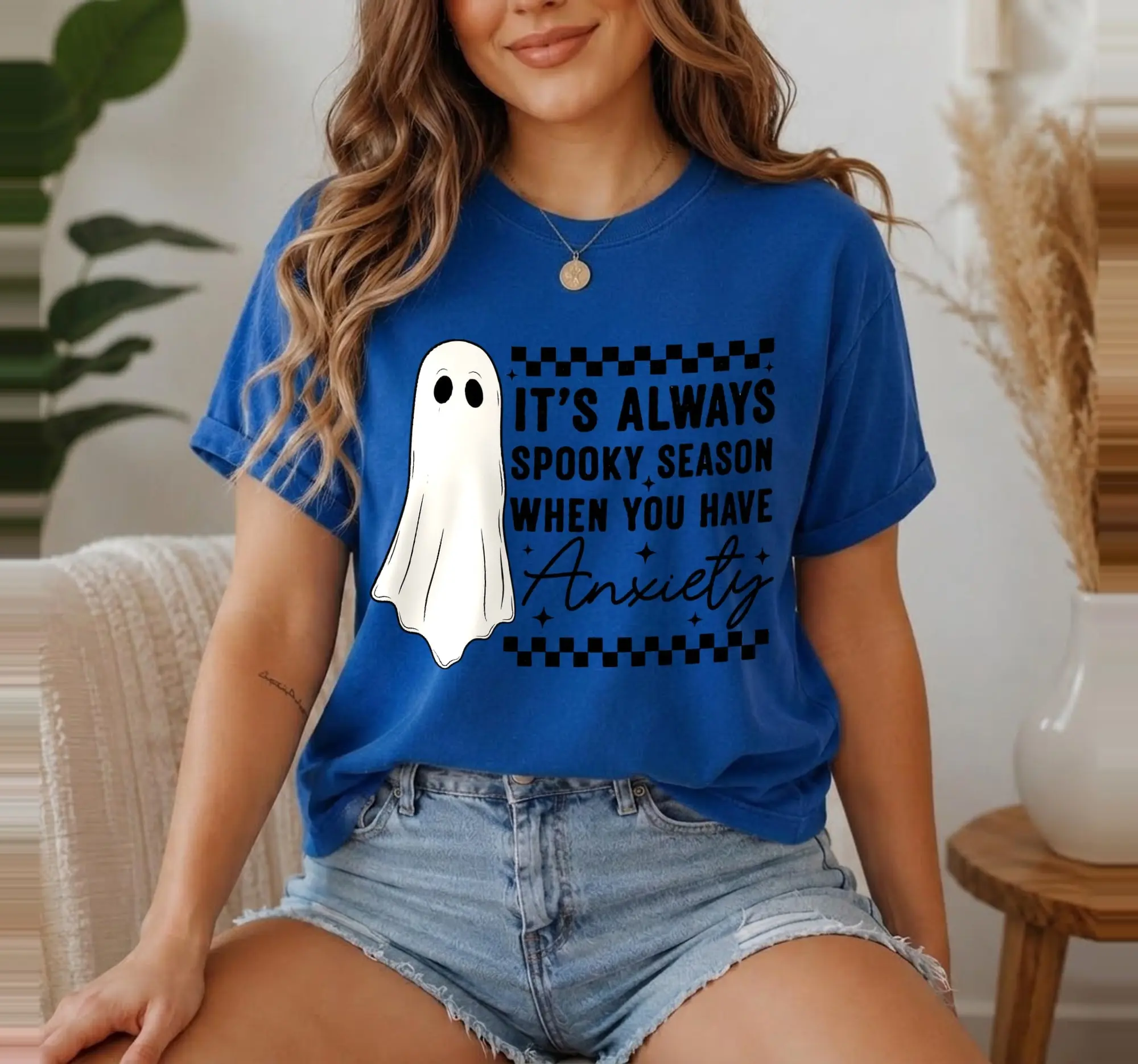Spooky Season Anxiety Sweatshirt, Funny Mental Health Halloween Cozy Fall Graphic Crewneck Gift - photo 4