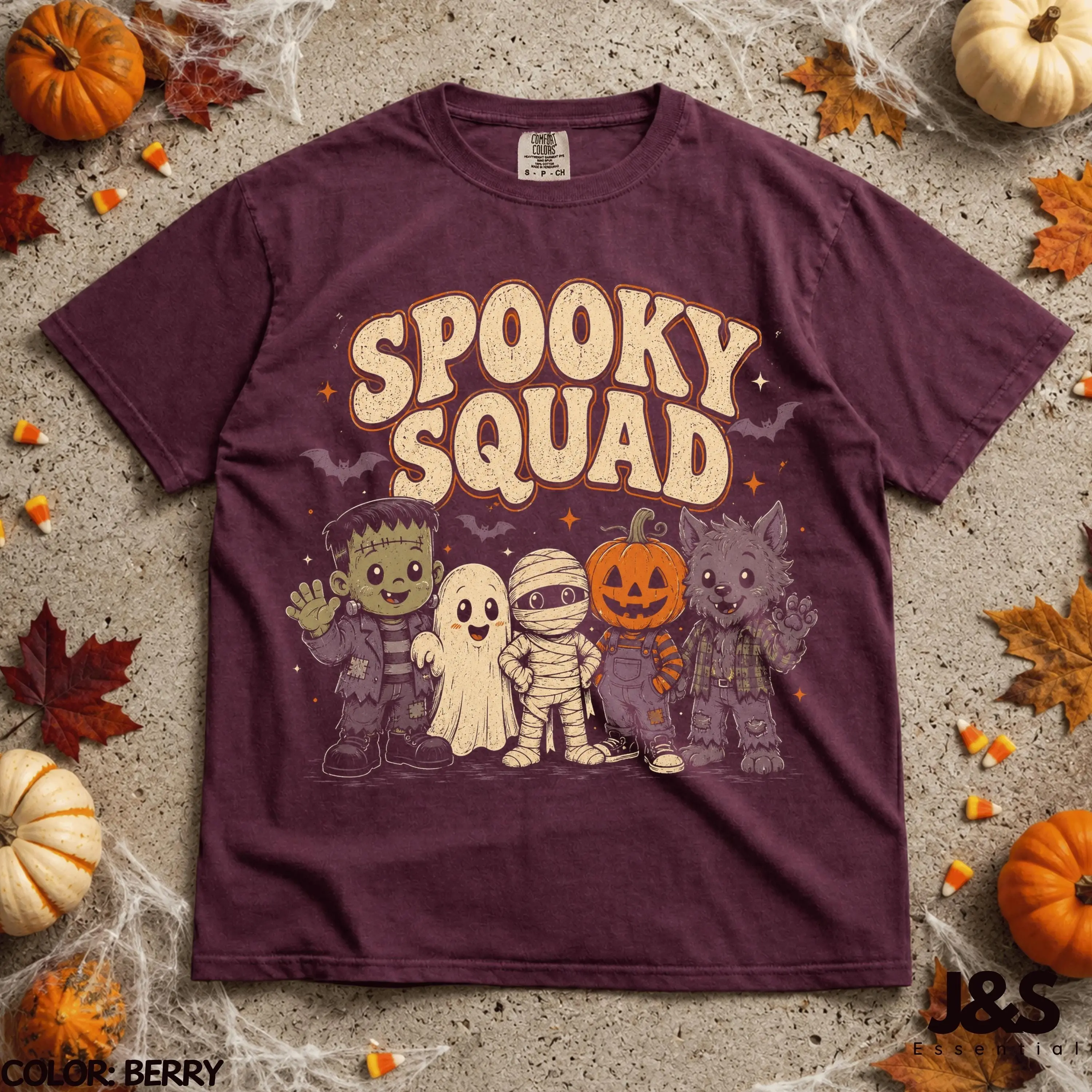 Spooky Squad Halloween Shirt, Cute Monster Friends Tee, Ghost Mummy Pumpkin Werewolf Vintage Trick Or Treat Gift - photo 5
