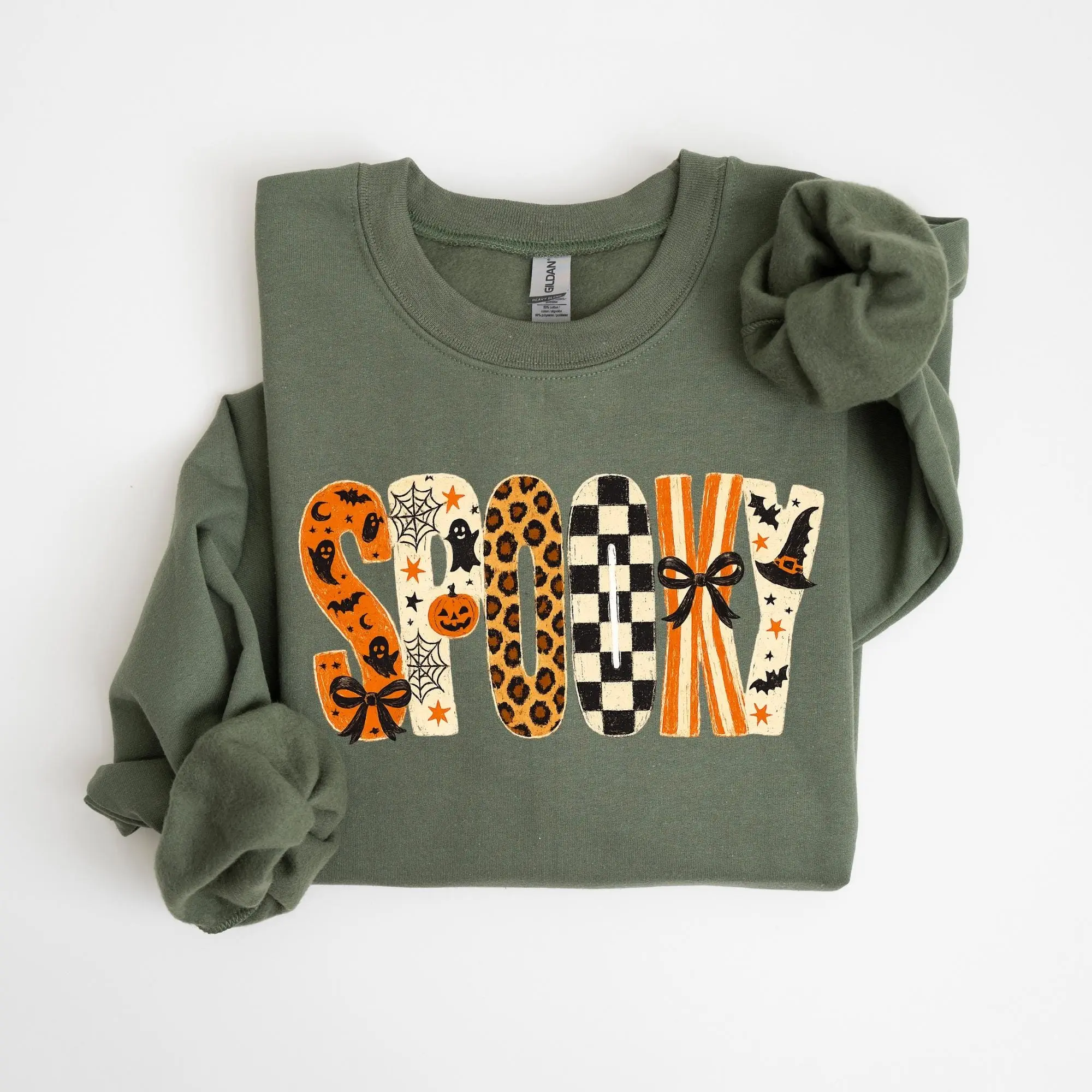 Spooky Halloween Sweatshirt for Women, Cute Ghost Pumpkin Crewneck, Vintage Cozy Autumn Fall Pullover - photo 2