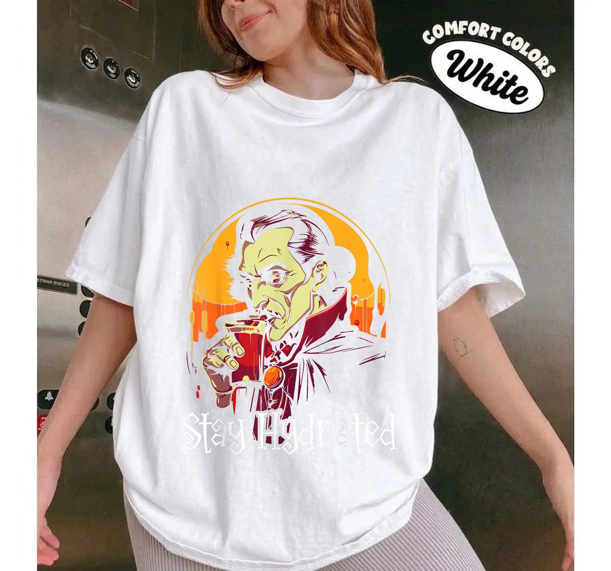 Spooky Vampire Halloween Shirt, Scary Dracula Trick or Treat Graphic Tee - photo 2