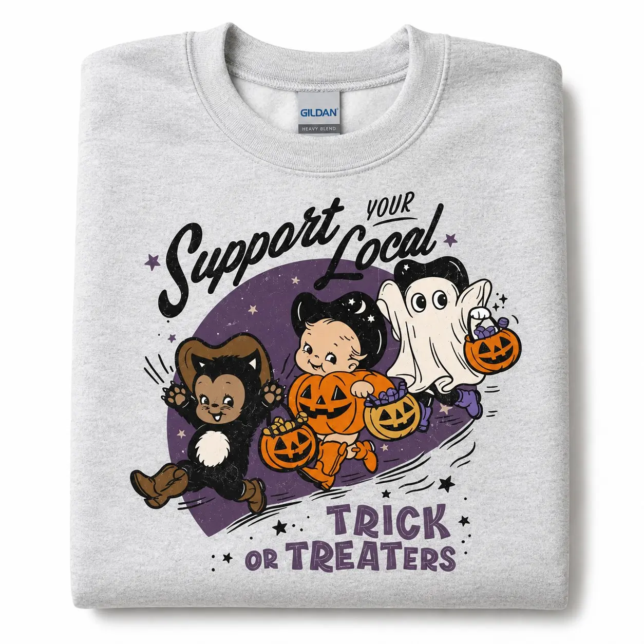 Comfort Colors Support Your Local Trick Or Treaters Shirt, 90s Vintage Halloween Graphic Tee, Retro Nostalgia Whimsigoth Top - photo 3